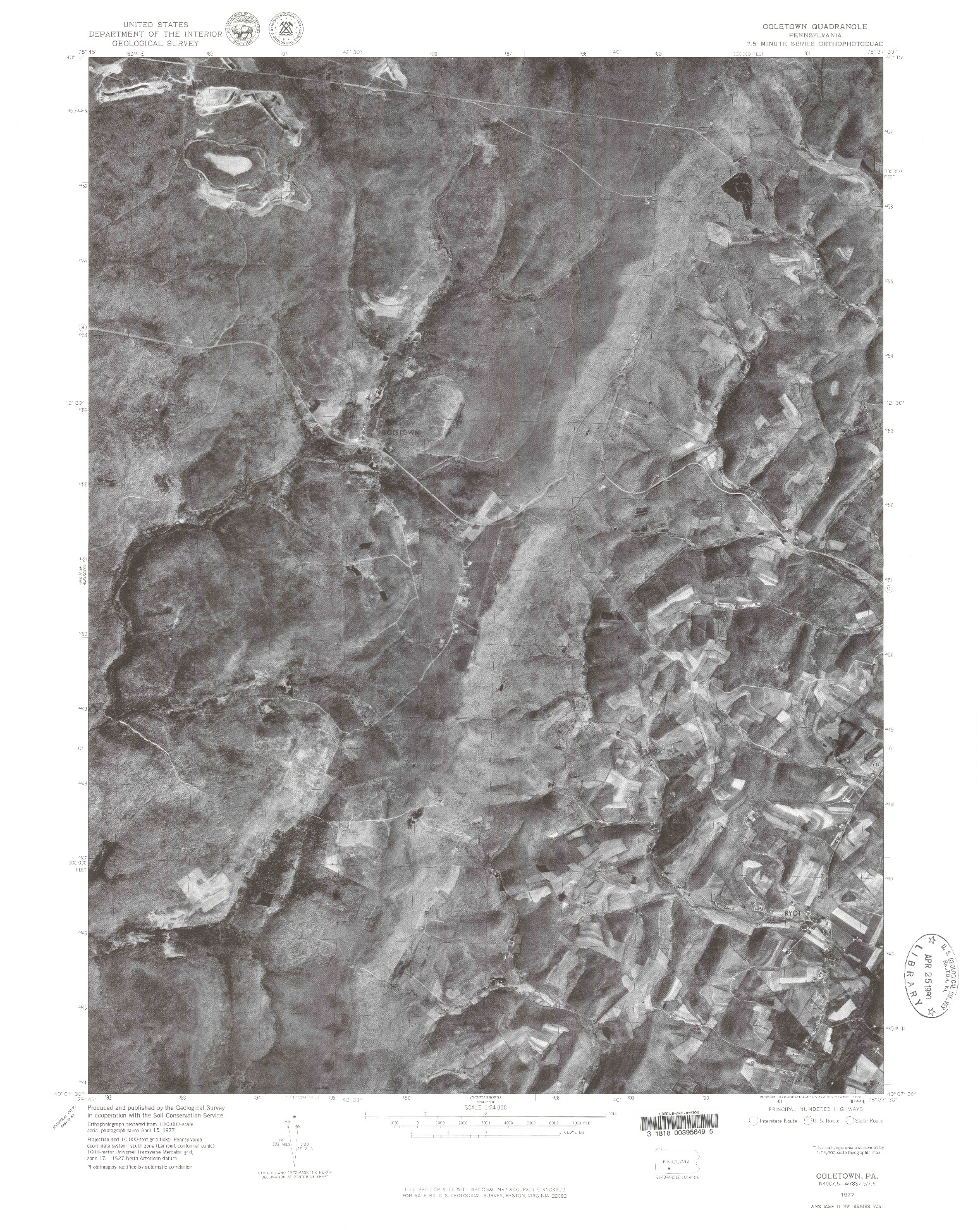 USGS 1:24000-SCALE QUADRANGLE FOR OGLETOWN, PA 1977