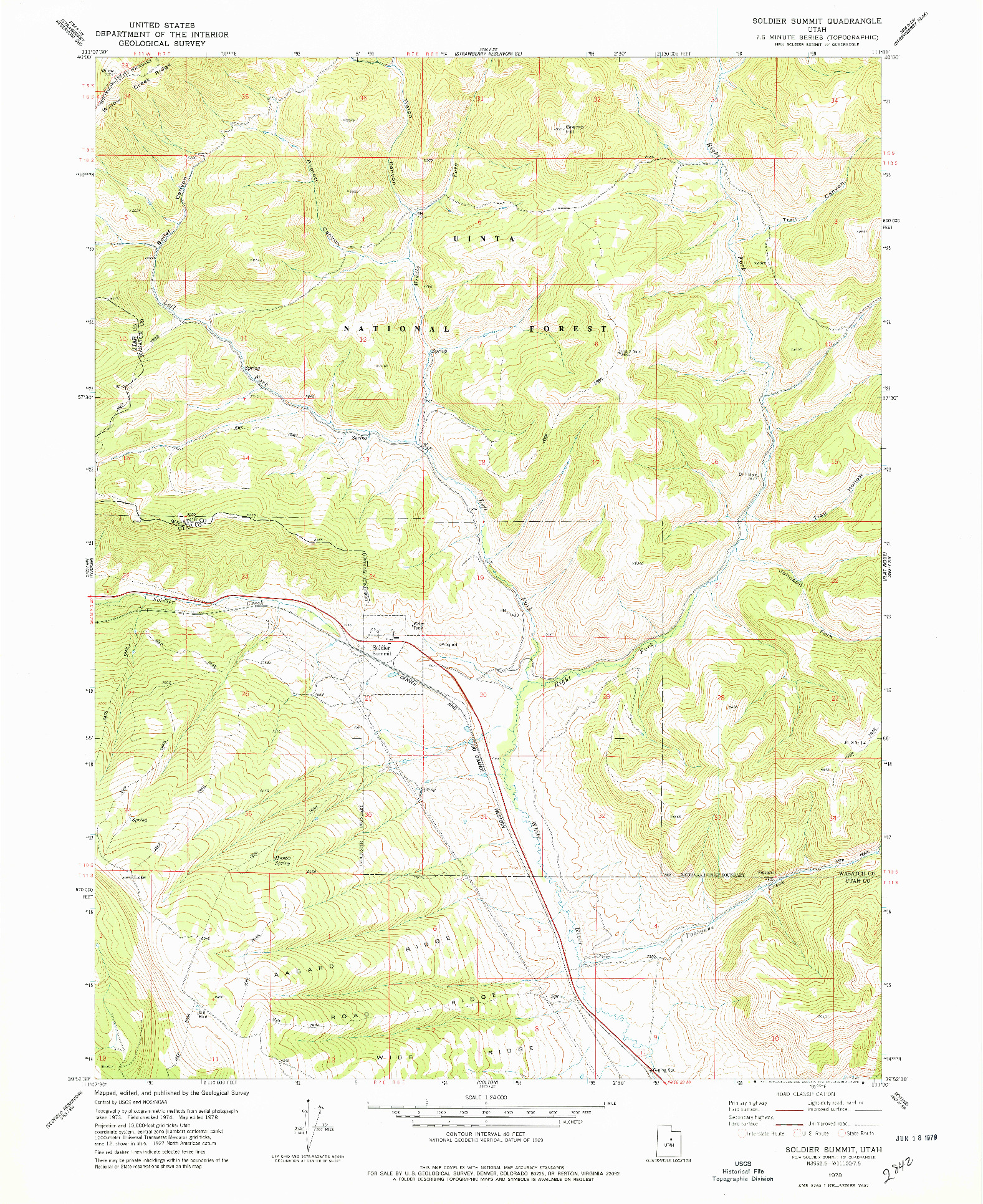 USGS 1:24000-SCALE QUADRANGLE FOR SOLDIER SUMMIT, UT 1978