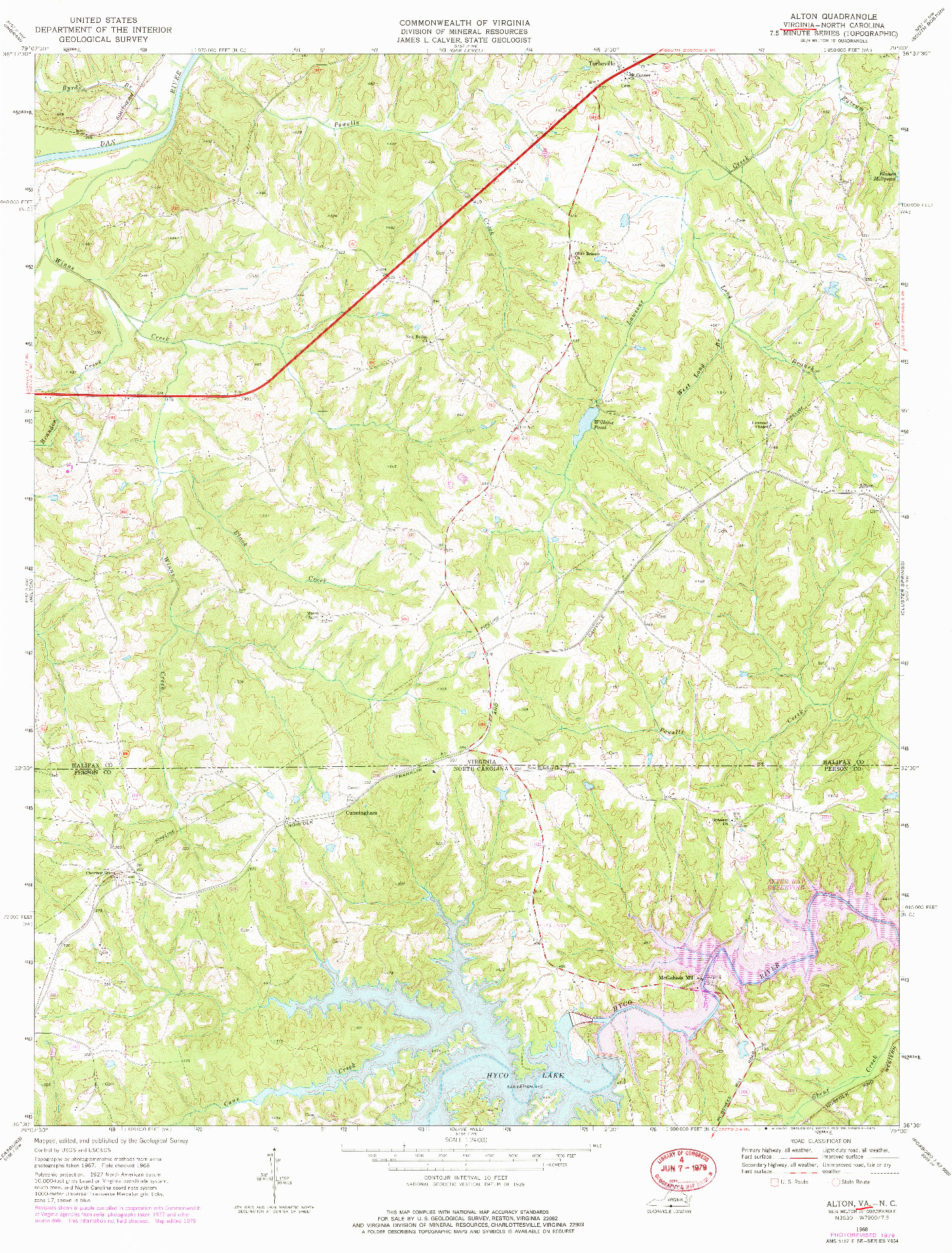 USGS 1:24000-SCALE QUADRANGLE FOR ALTON, VA 1968