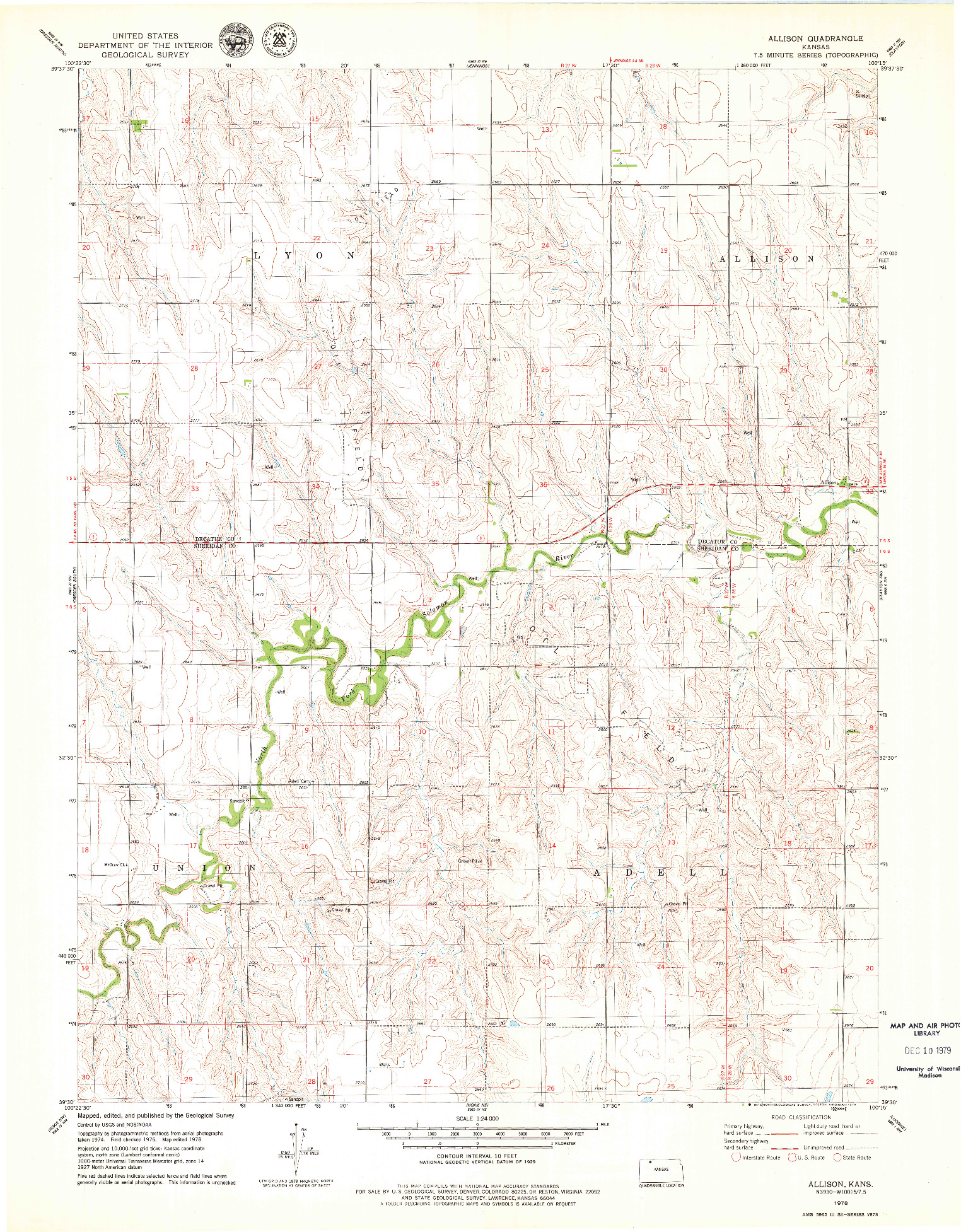 USGS 1:24000-SCALE QUADRANGLE FOR ALLISON, KS 1978