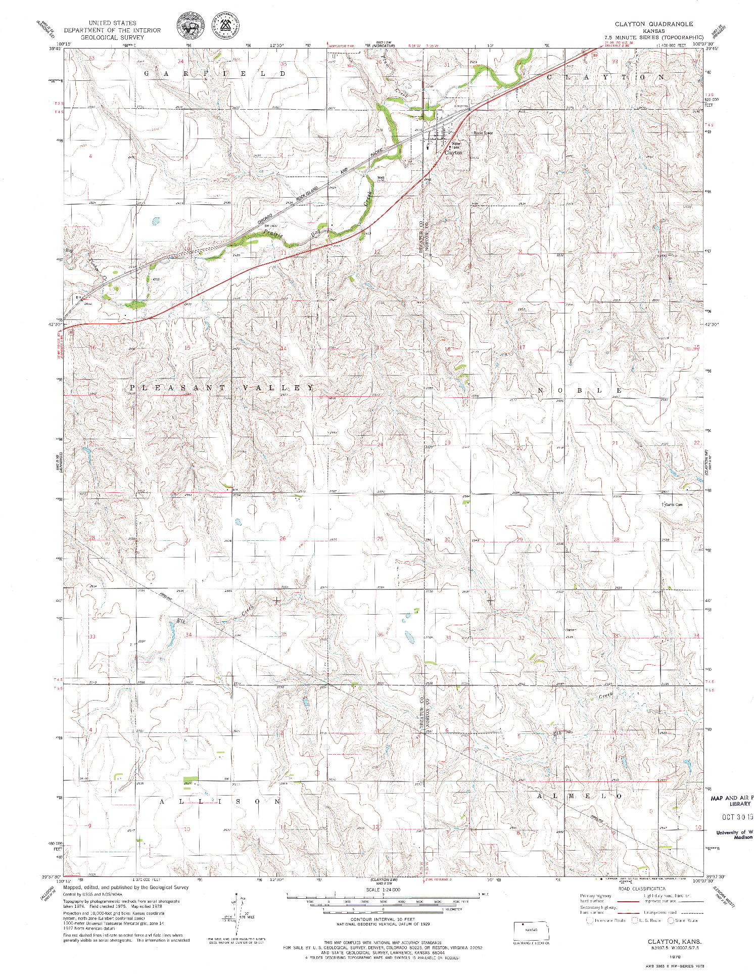 USGS 1:24000-SCALE QUADRANGLE FOR CLAYTON, KS 1978