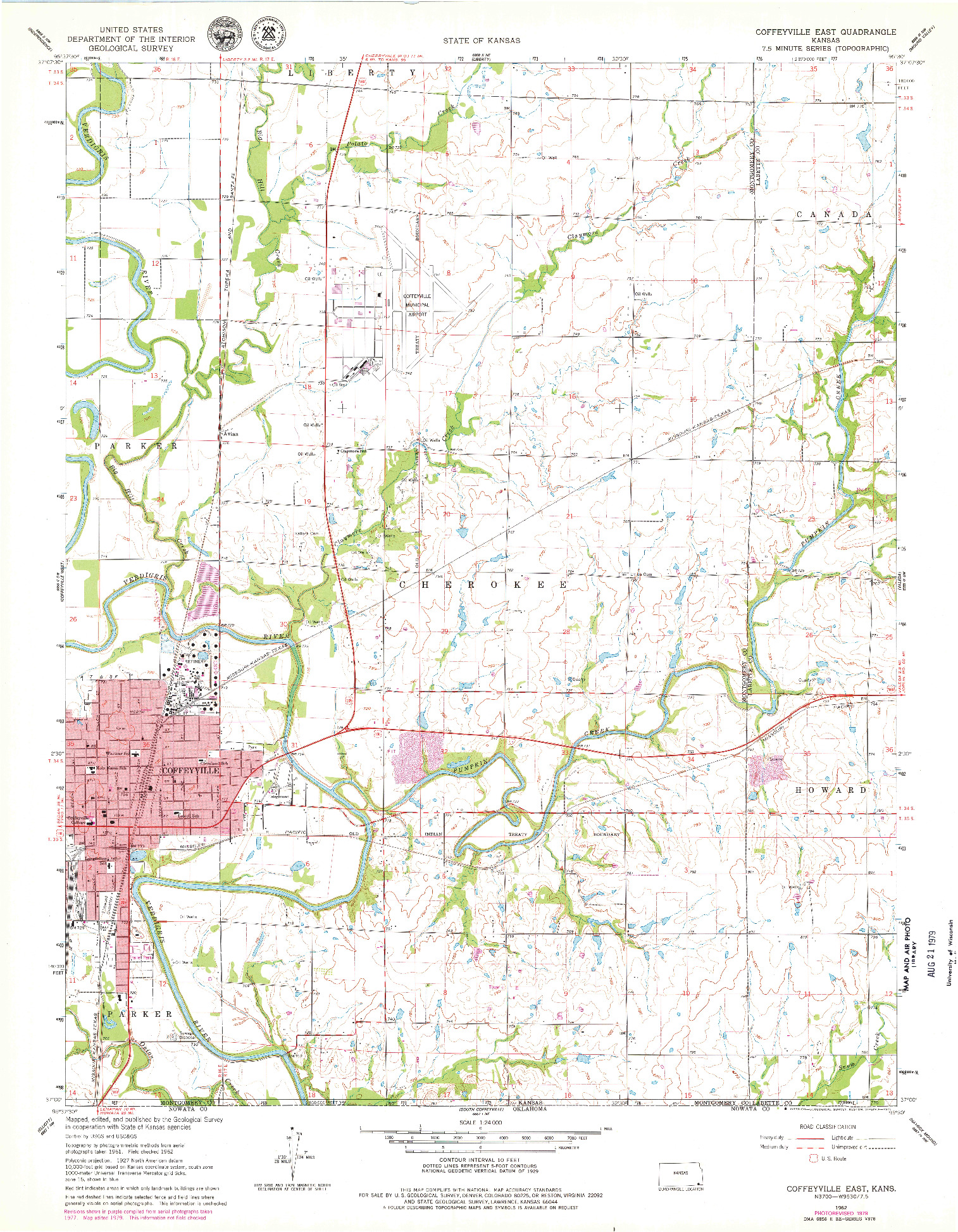 USGS 1:24000-SCALE QUADRANGLE FOR COFFEYVILLE EAST, KS 1962