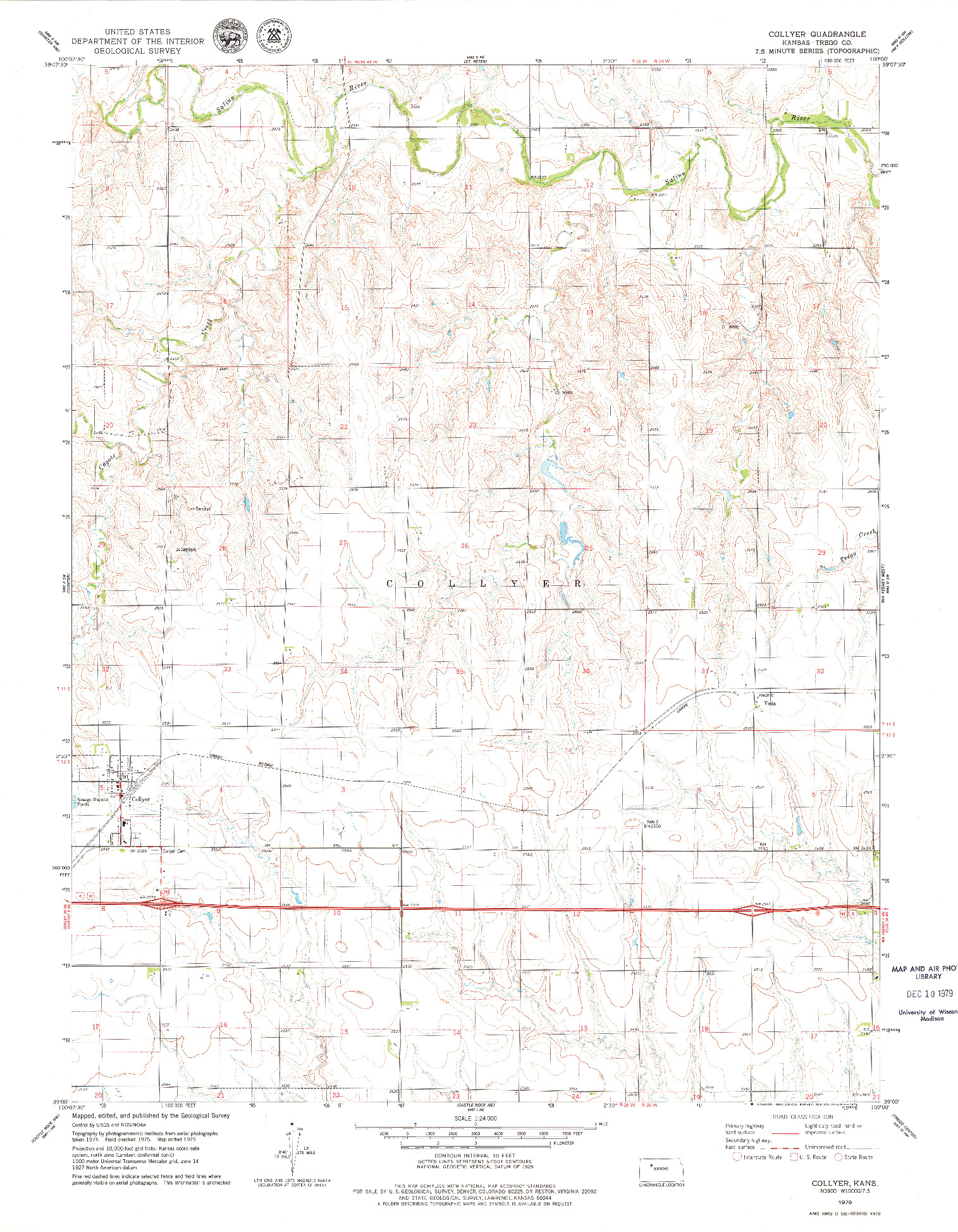 USGS 1:24000-SCALE QUADRANGLE FOR COLLYER, KS 1979
