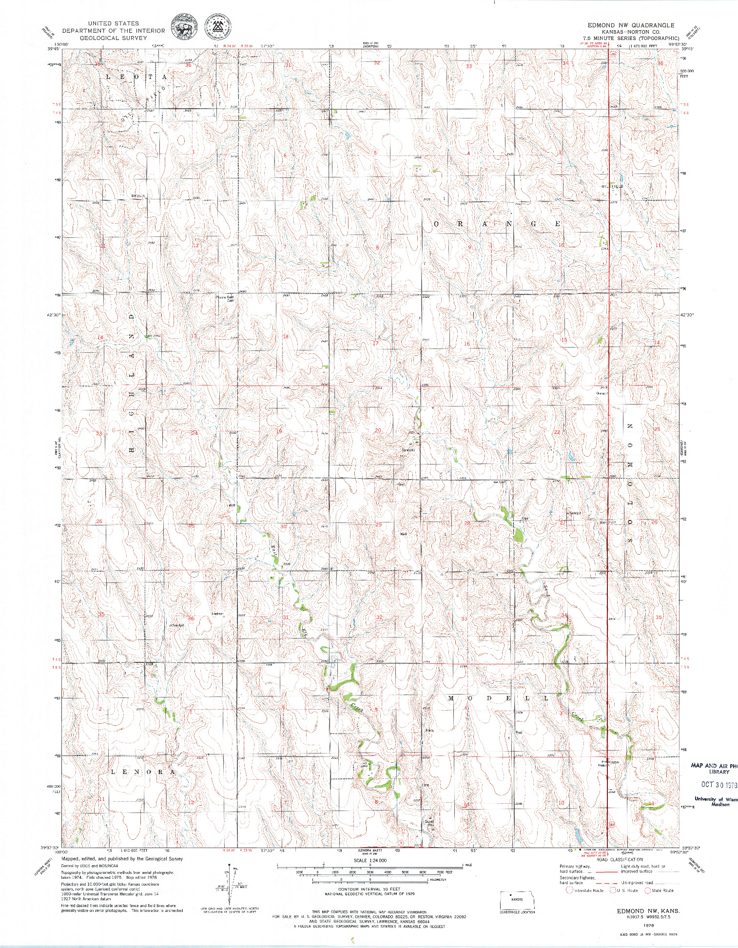 USGS 1:24000-SCALE QUADRANGLE FOR EDMOND NW, KS 1978