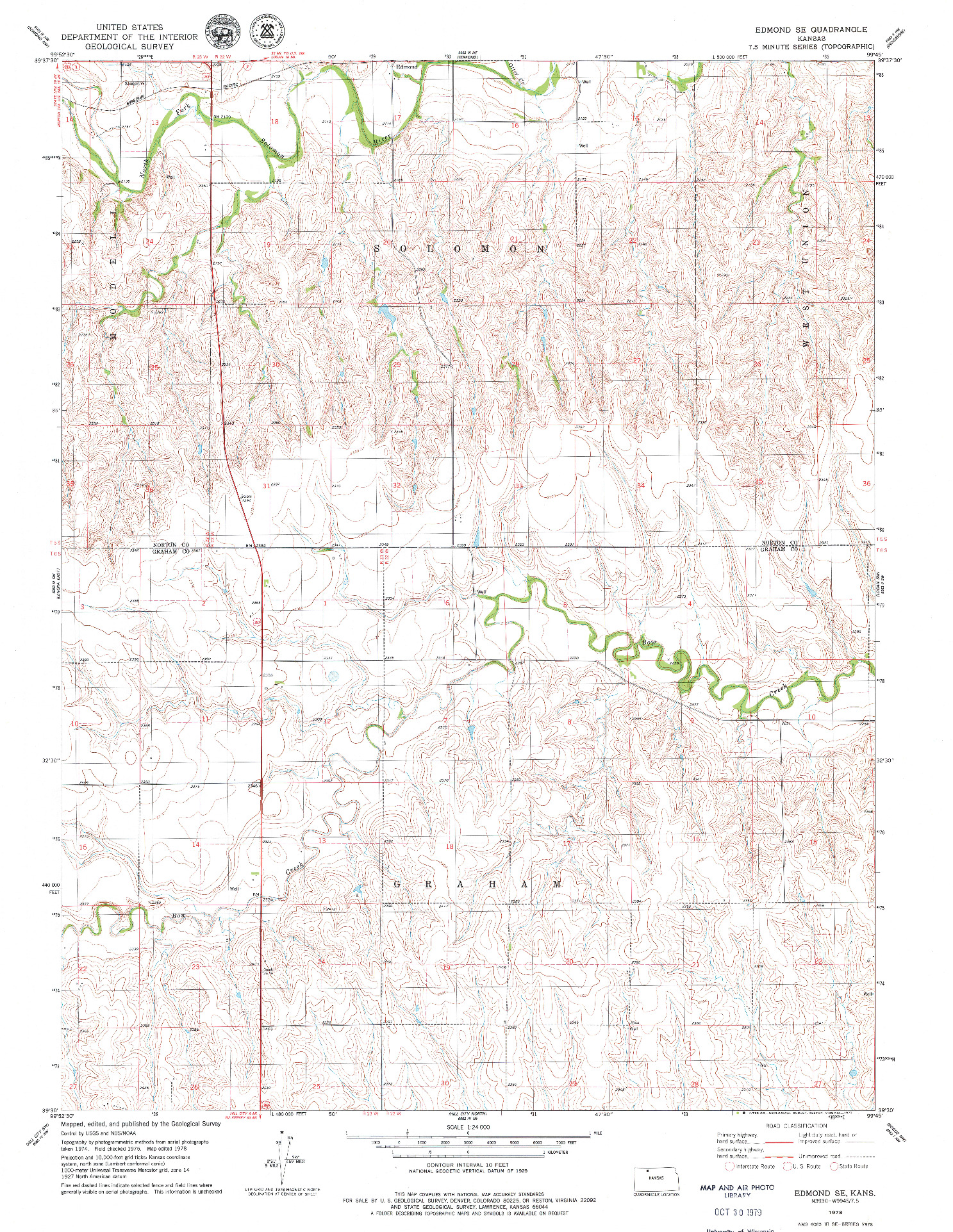 USGS 1:24000-SCALE QUADRANGLE FOR EDMOND SE, KS 1978