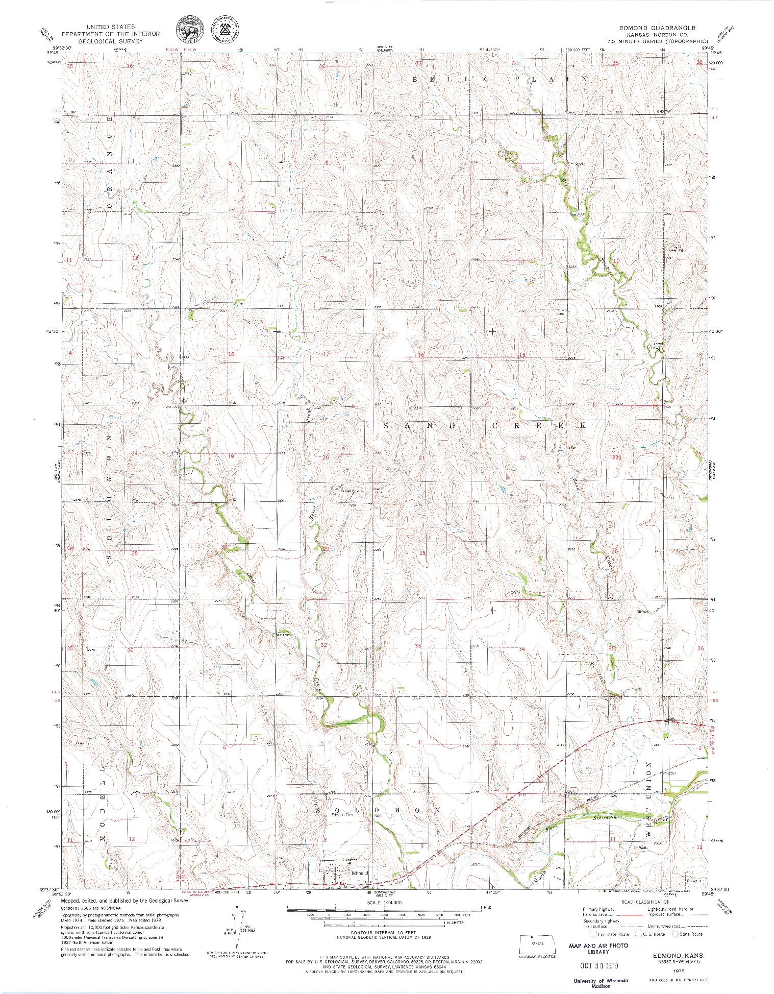 USGS 1:24000-SCALE QUADRANGLE FOR EDMOND, KS 1978