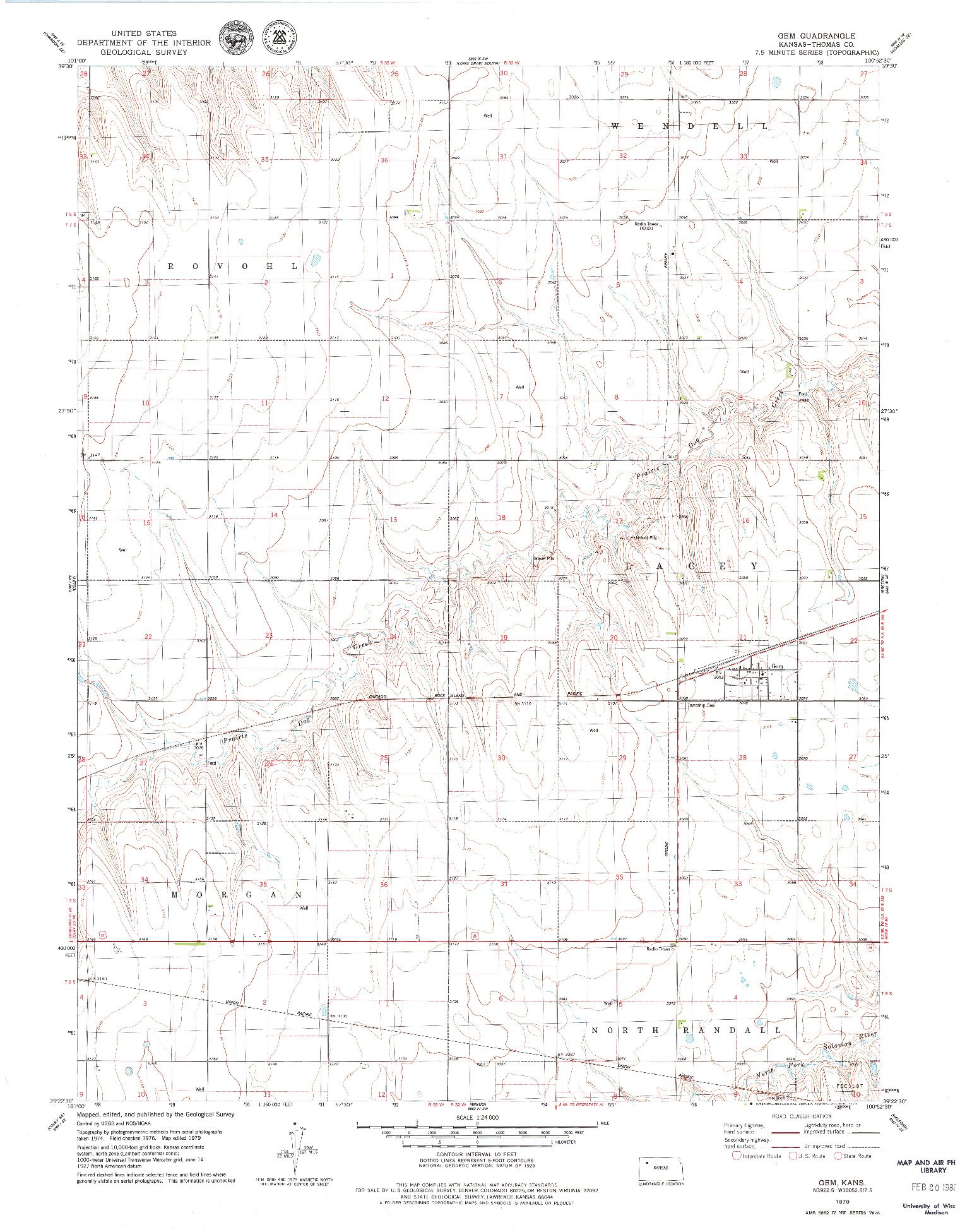 USGS 1:24000-SCALE QUADRANGLE FOR GEM, KS 1979