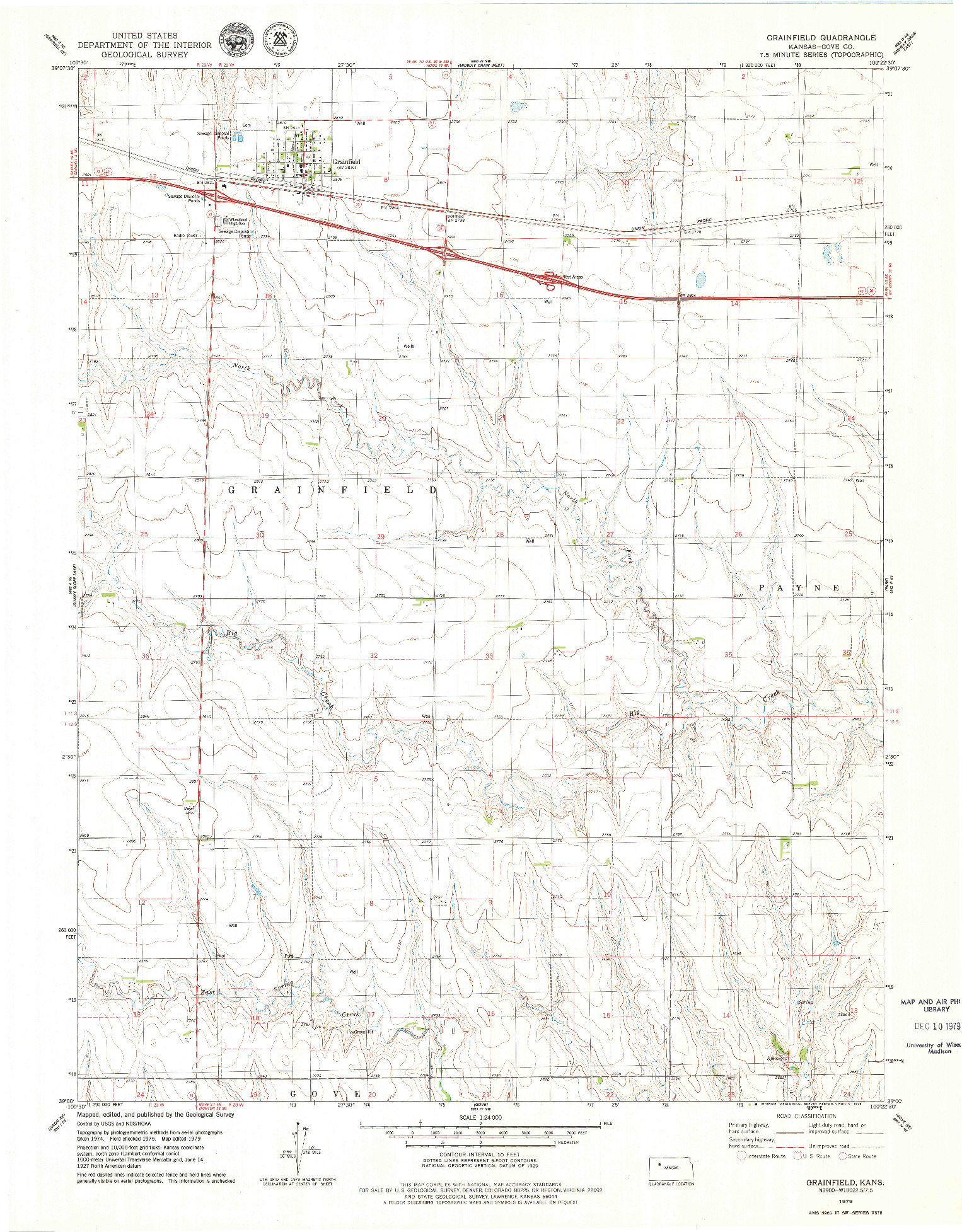 USGS 1:24000-SCALE QUADRANGLE FOR GRAINFIELD, KS 1979
