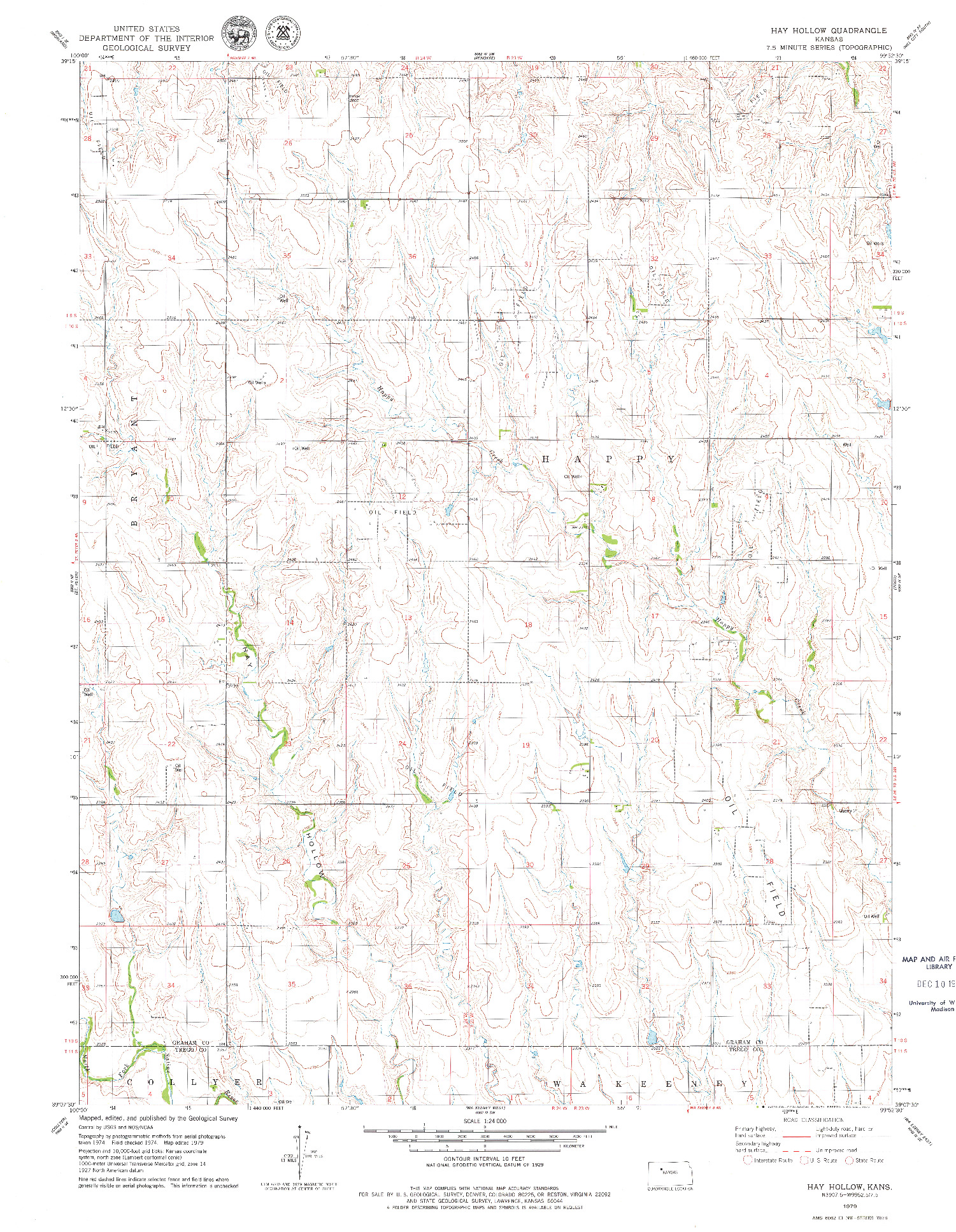 USGS 1:24000-SCALE QUADRANGLE FOR HAY HOLLOW, KS 1979