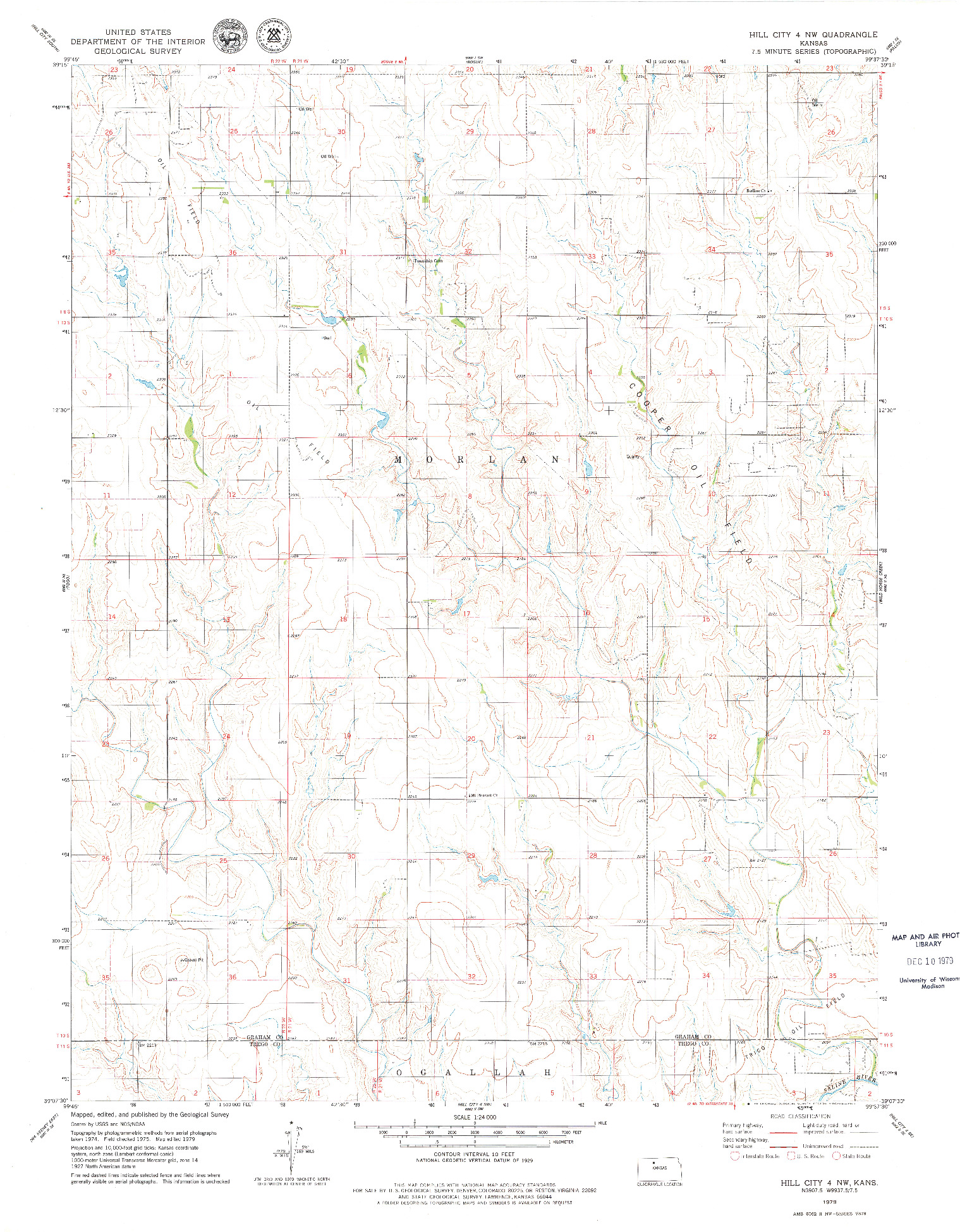 USGS 1:24000-SCALE QUADRANGLE FOR HILL CITY 4 NW, KS 1979