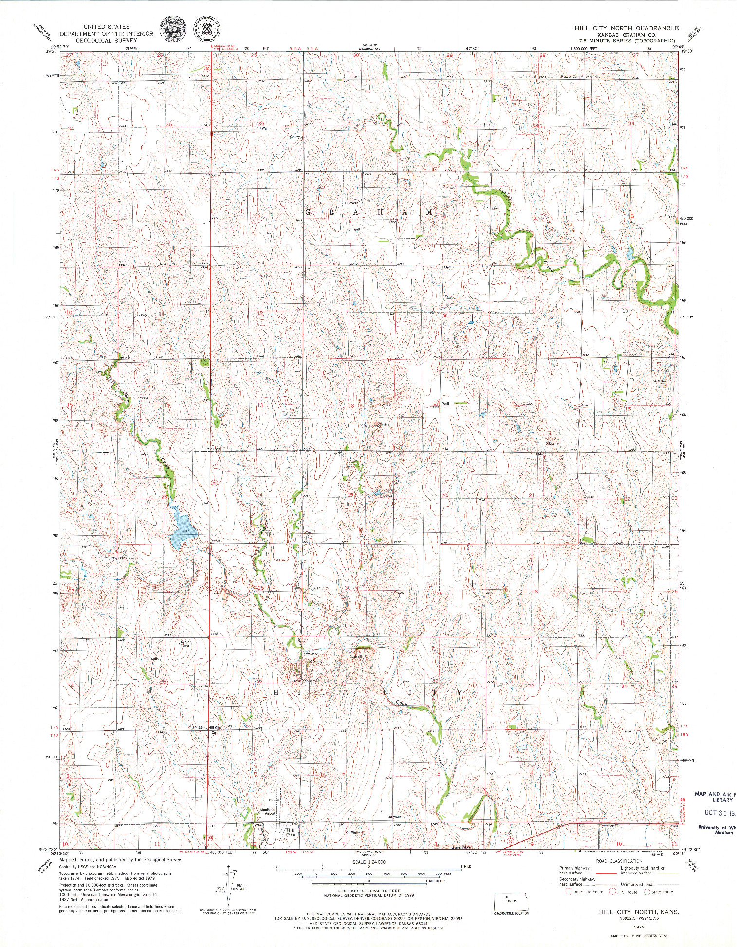 USGS 1:24000-SCALE QUADRANGLE FOR HILL CITY NORTH, KS 1979