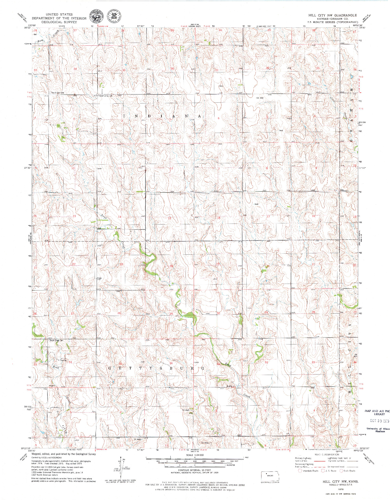 USGS 1:24000-SCALE QUADRANGLE FOR HILL CITY NW, KS 1979