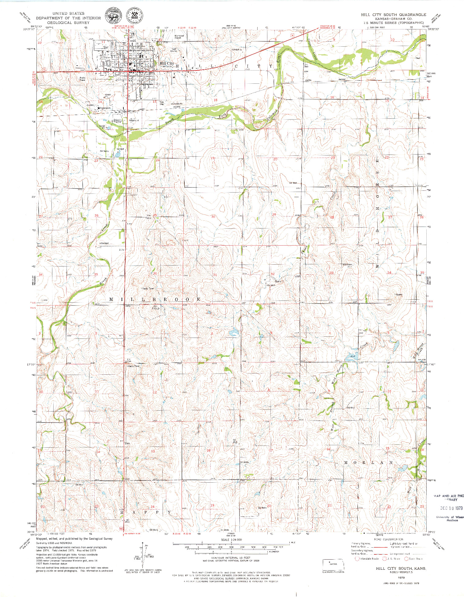 USGS 1:24000-SCALE QUADRANGLE FOR HILL CITY SOUTH, KS 1979