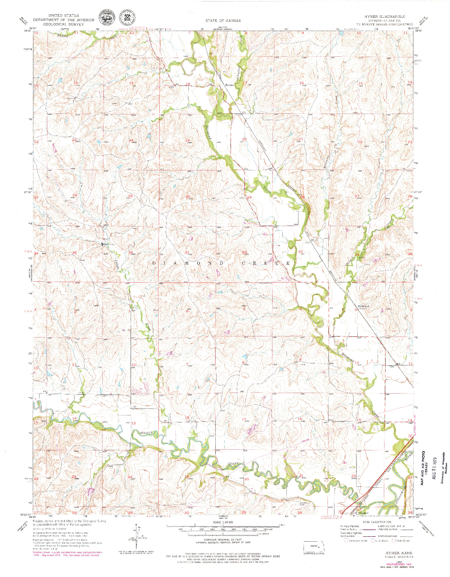 USGS 1:24000-SCALE QUADRANGLE FOR HYMER, KS 1957