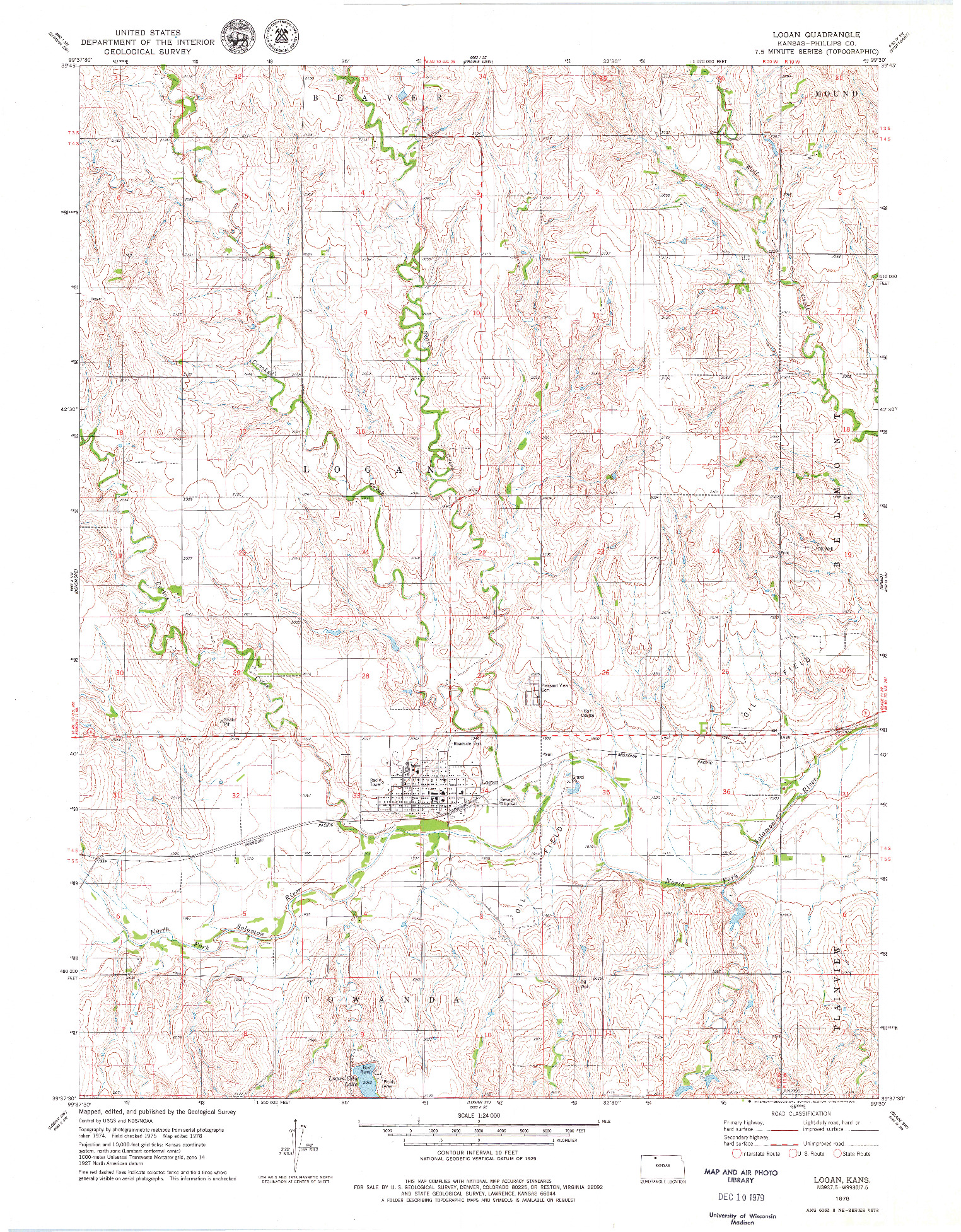 USGS 1:24000-SCALE QUADRANGLE FOR LOGAN, KS 1978