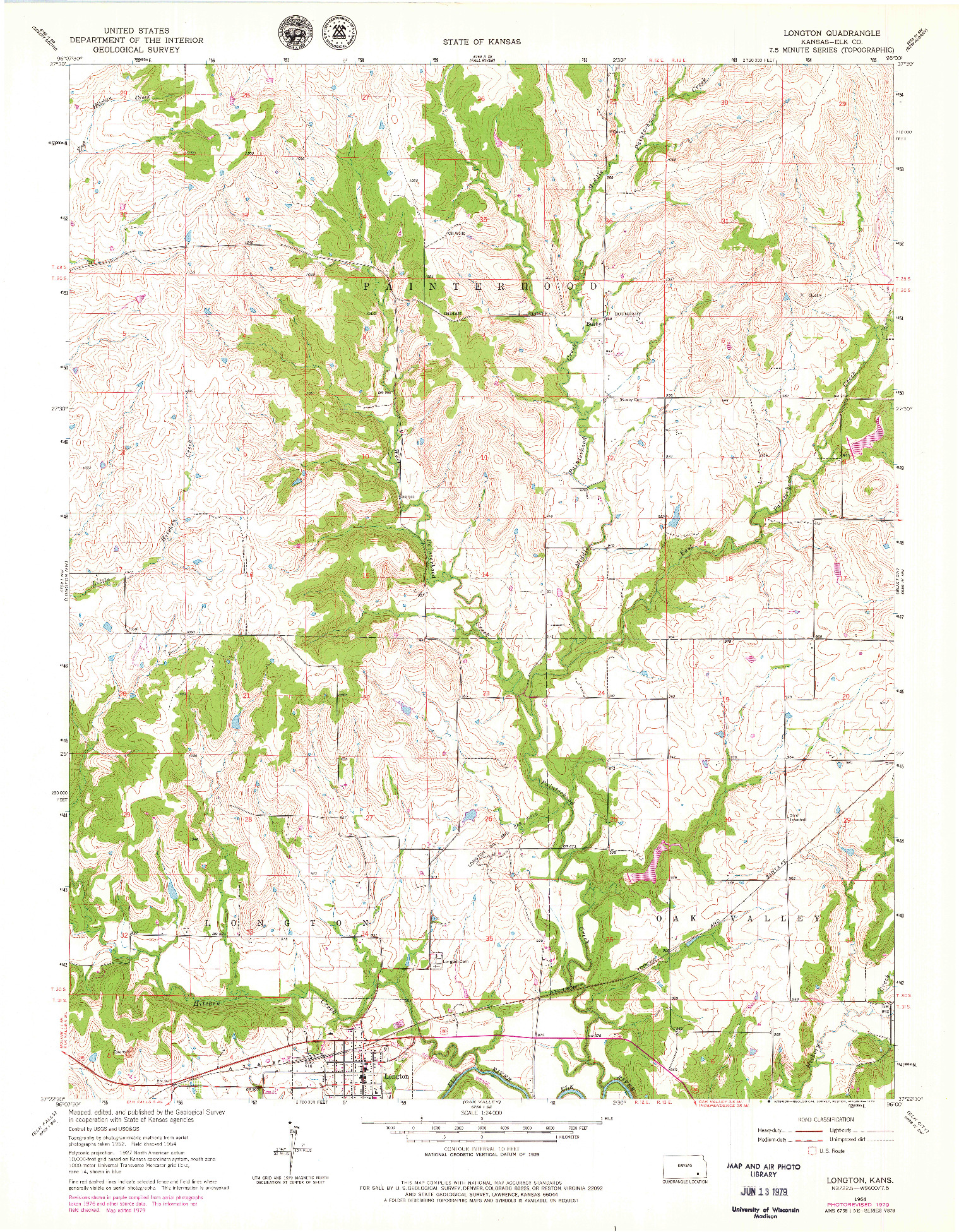 USGS 1:24000-SCALE QUADRANGLE FOR LONGTON, KS 1964
