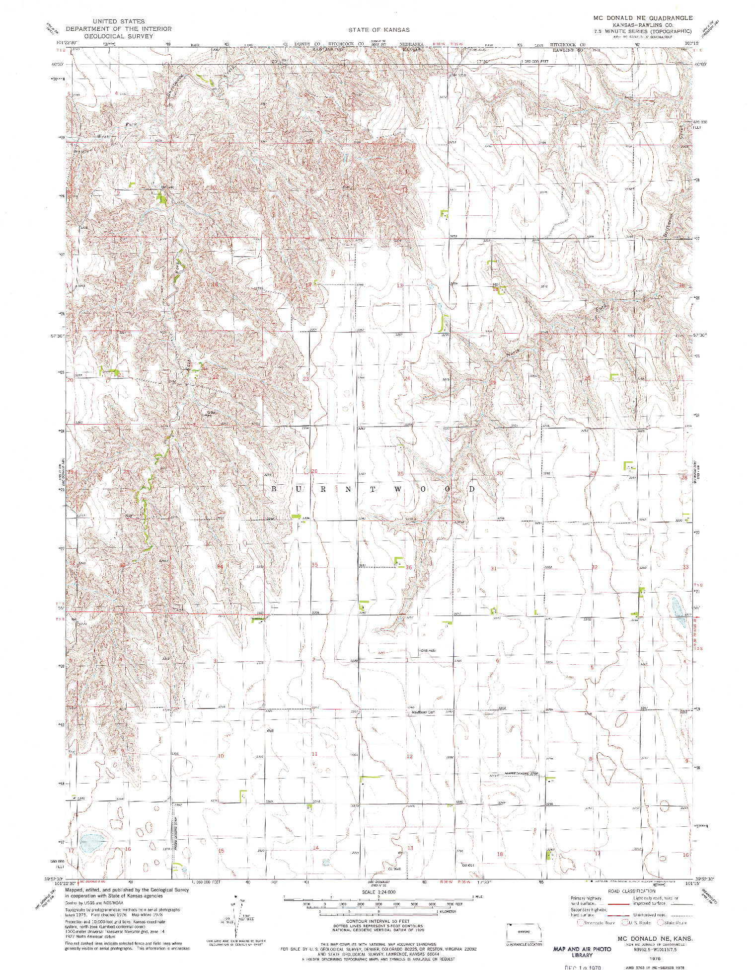 USGS 1:24000-SCALE QUADRANGLE FOR MC DONALD NE, KS 1978