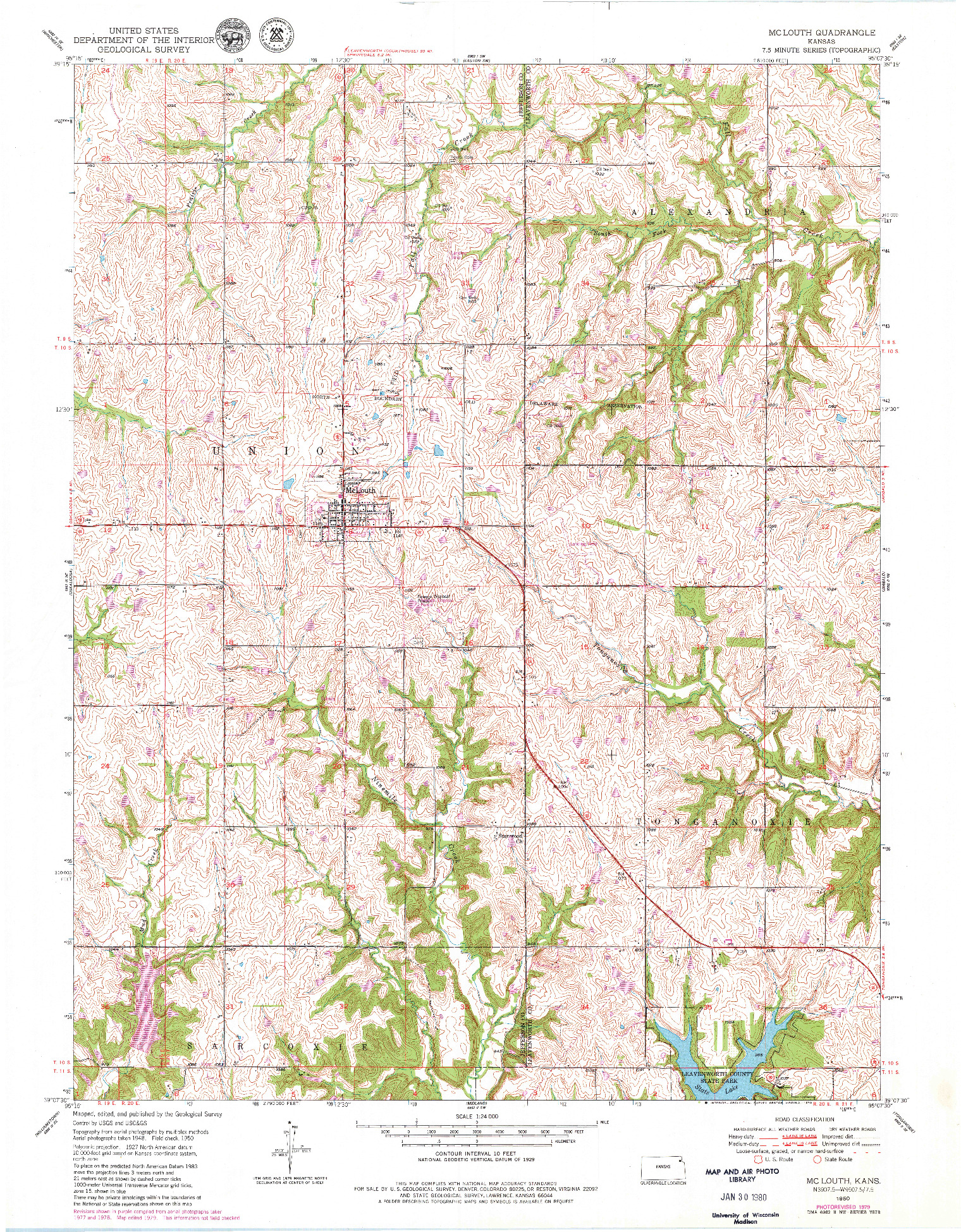 USGS 1:24000-SCALE QUADRANGLE FOR MC LOUTH, KS 1950