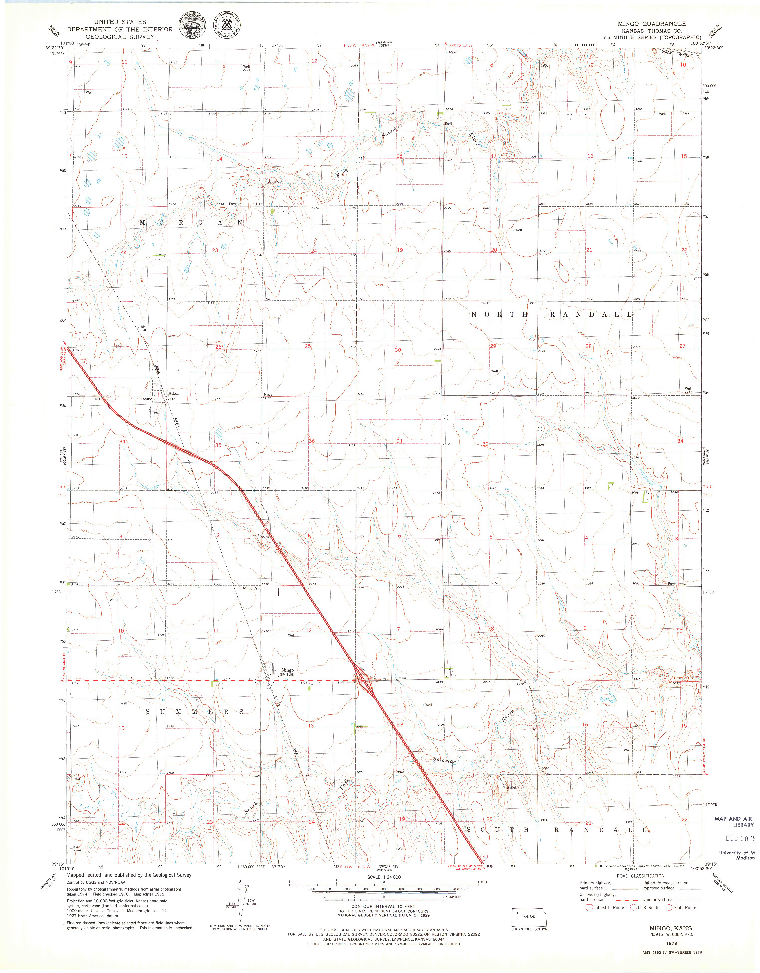 USGS 1:24000-SCALE QUADRANGLE FOR MINGO, KS 1979