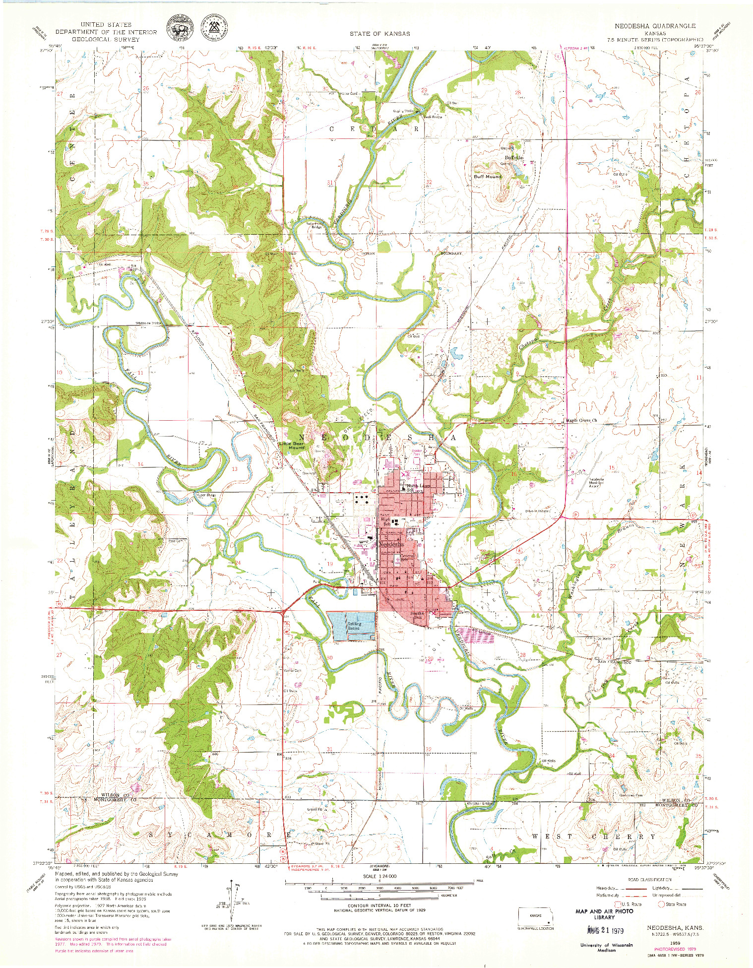 USGS 1:24000-SCALE QUADRANGLE FOR NEODESHA, KS 1959