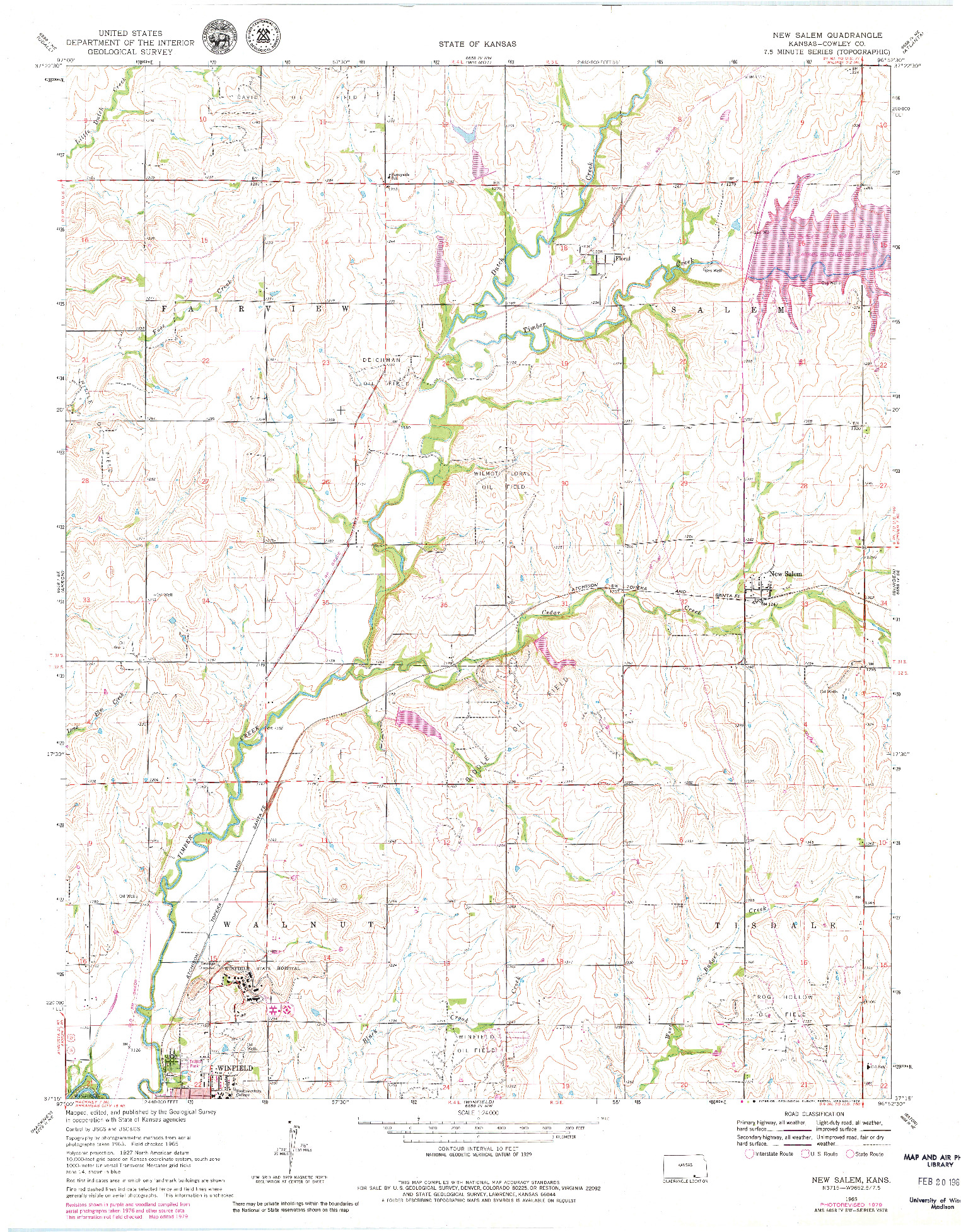 USGS 1:24000-SCALE QUADRANGLE FOR NEW SALEM, KS 1965