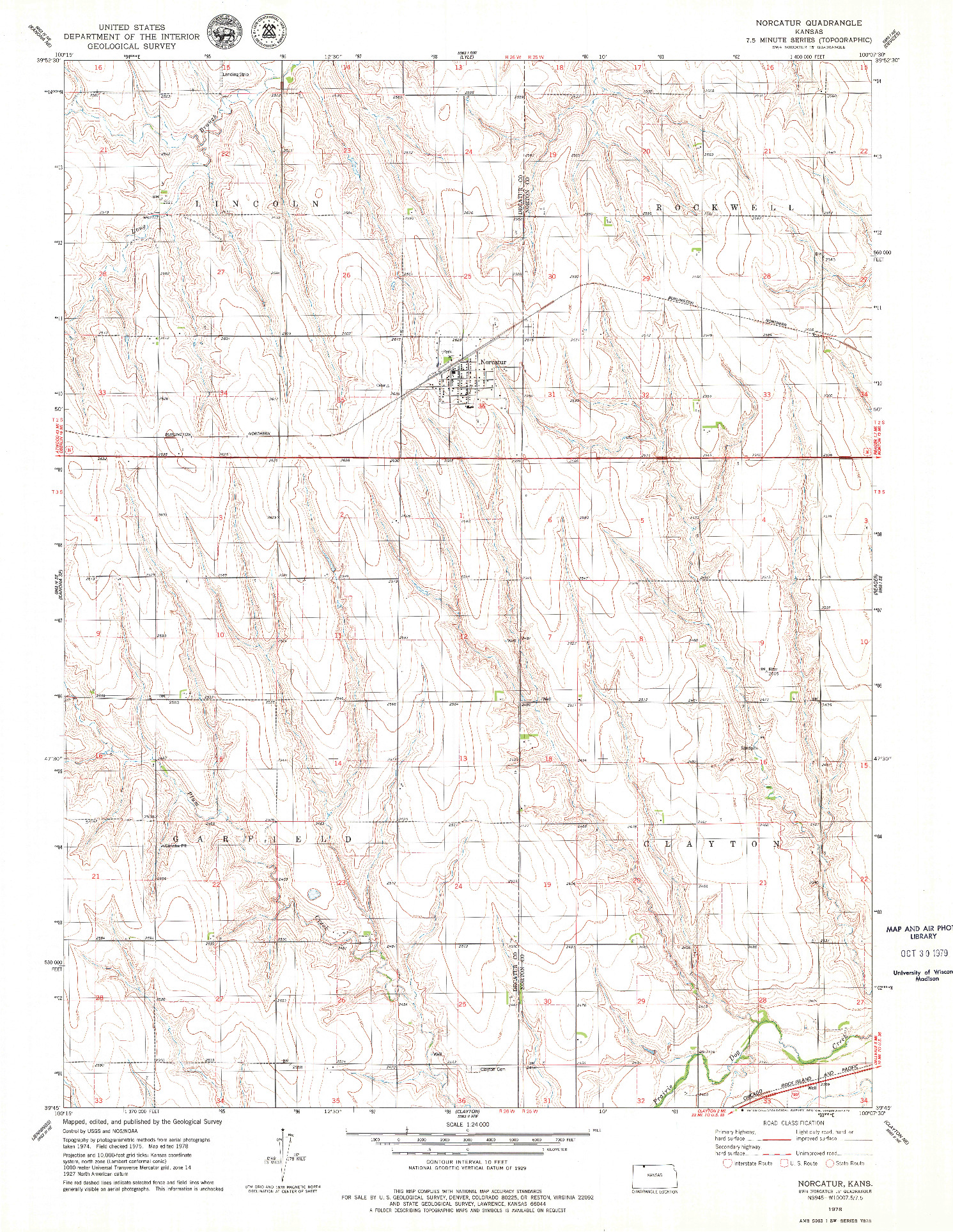USGS 1:24000-SCALE QUADRANGLE FOR NORCATUR, KS 1978