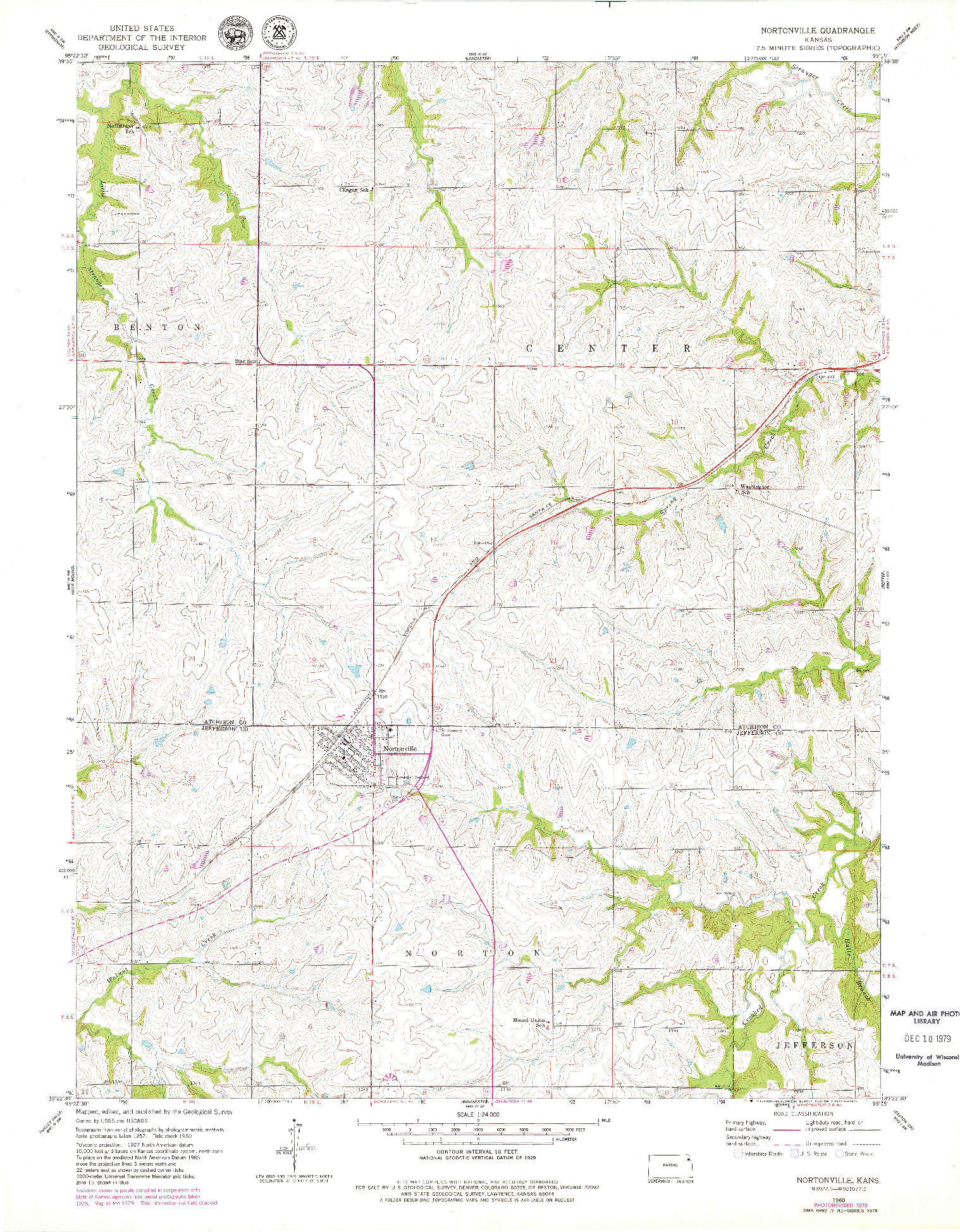 USGS 1:24000-SCALE QUADRANGLE FOR NORTONVILLE, KS 1960