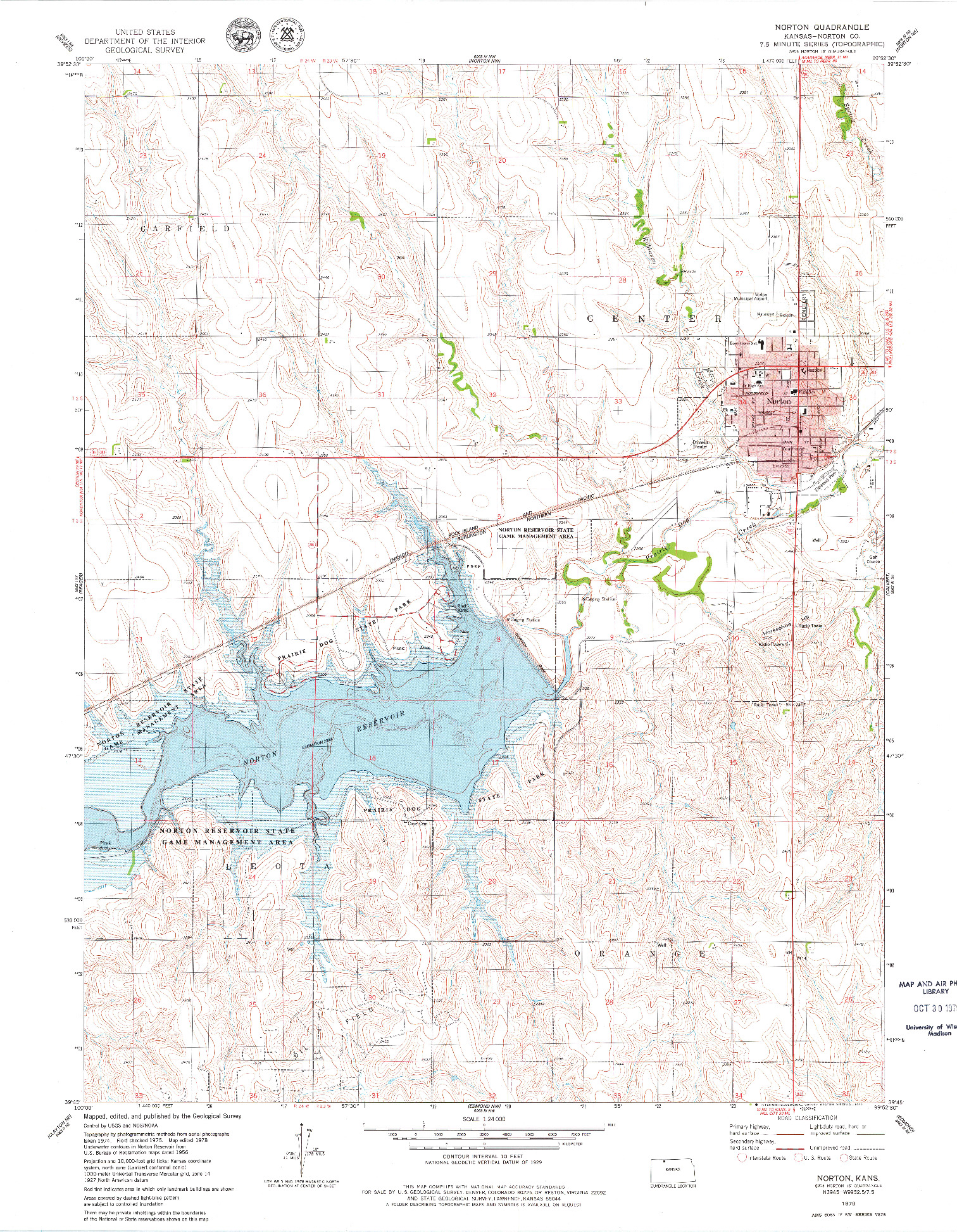 USGS 1:24000-SCALE QUADRANGLE FOR NORTON, KS 1978