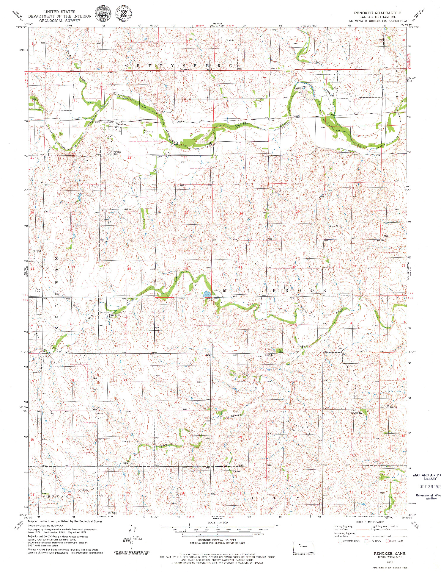 USGS 1:24000-SCALE QUADRANGLE FOR PENOKEE, KS 1979