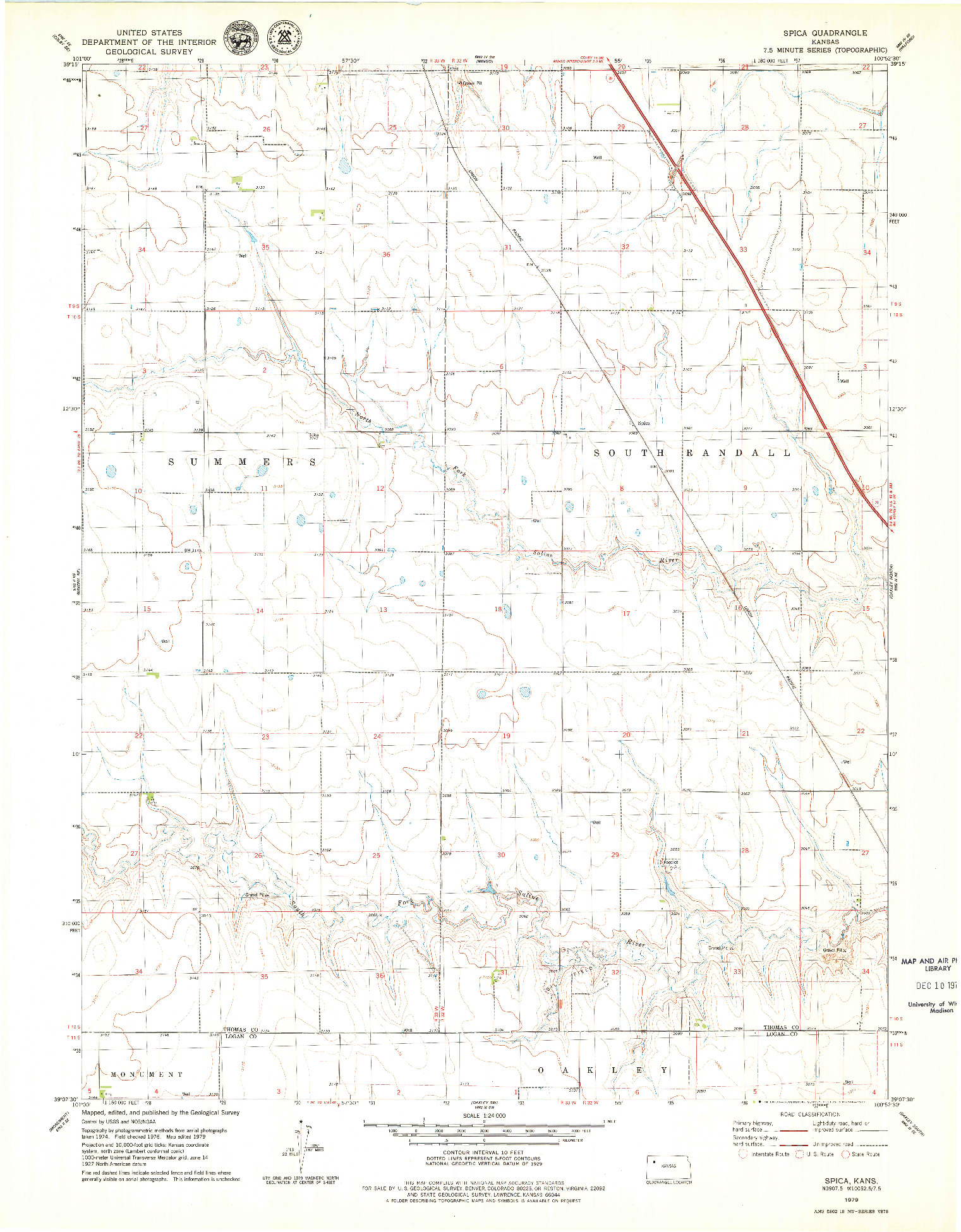 USGS 1:24000-SCALE QUADRANGLE FOR SPICA, KS 1979