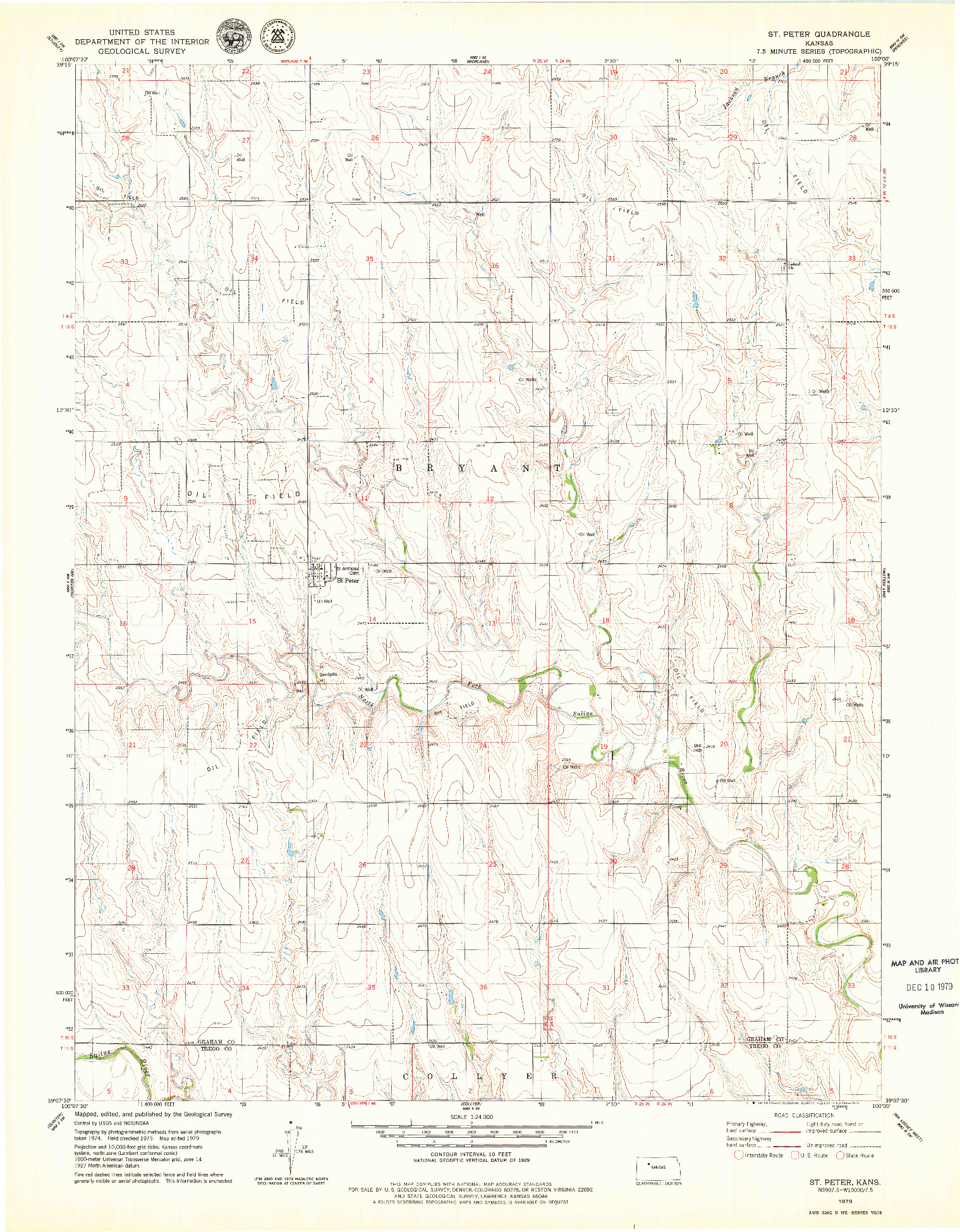 USGS 1:24000-SCALE QUADRANGLE FOR ST PETER, KS 1979