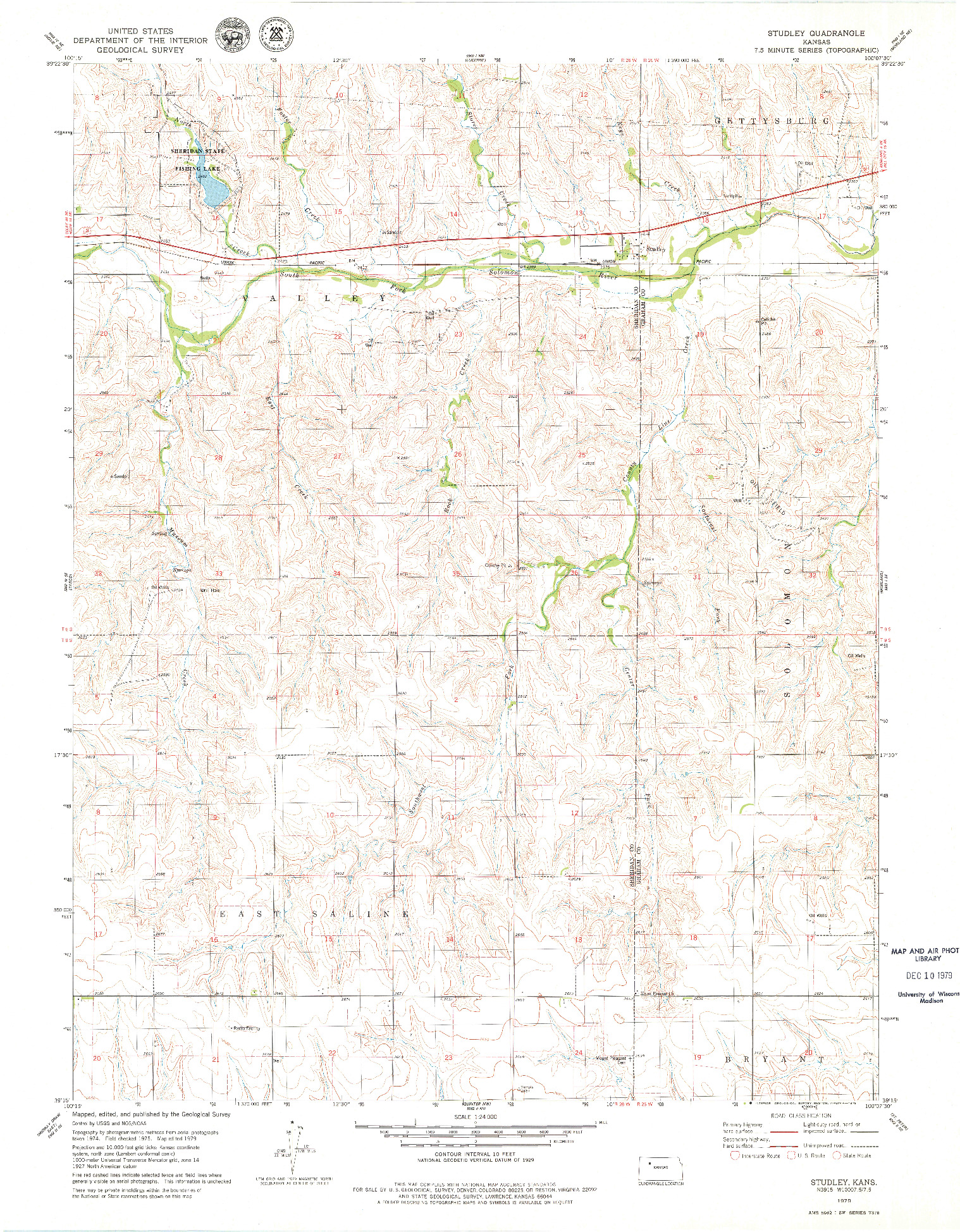 USGS 1:24000-SCALE QUADRANGLE FOR STUDLEY, KS 1979