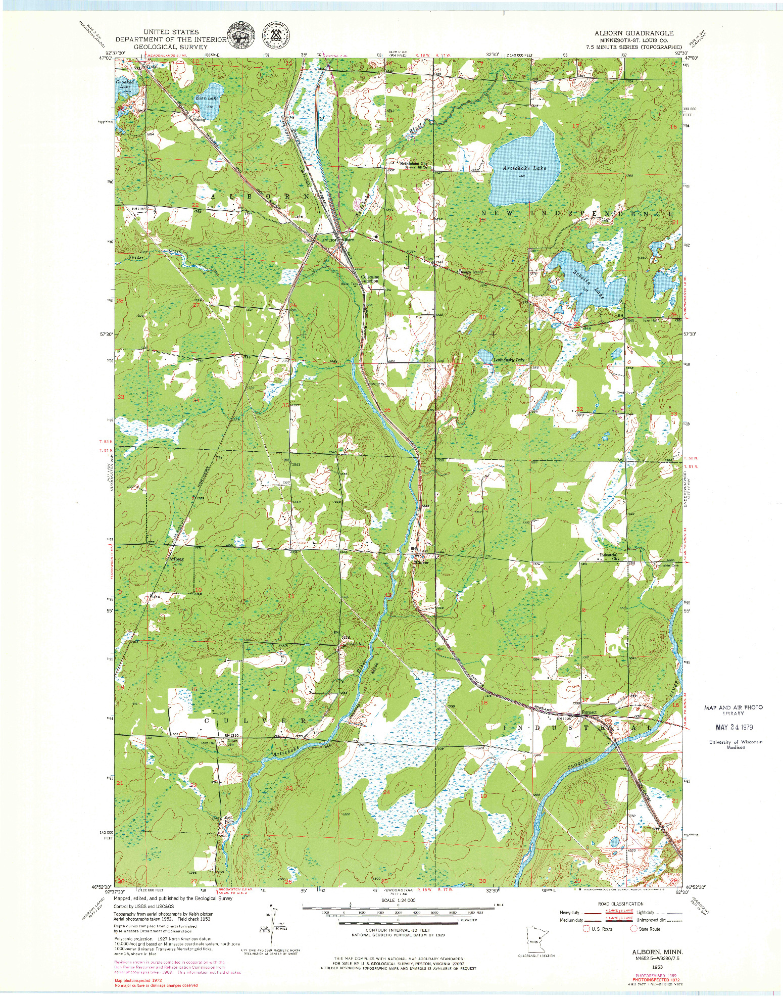 USGS 1:24000-SCALE QUADRANGLE FOR ALBORN, MN 1953