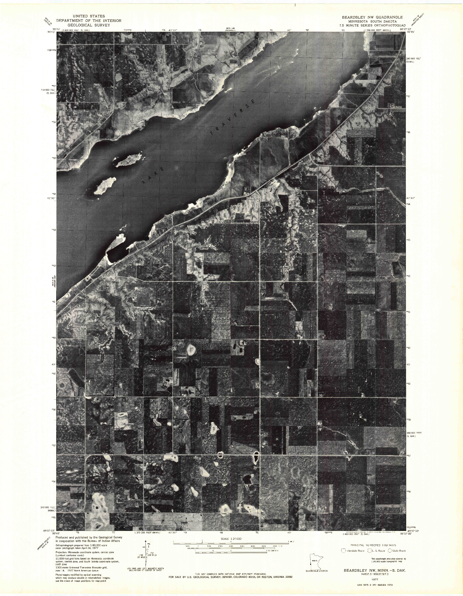 USGS 1:24000-SCALE QUADRANGLE FOR BEARDSLEY NW, MN 1977