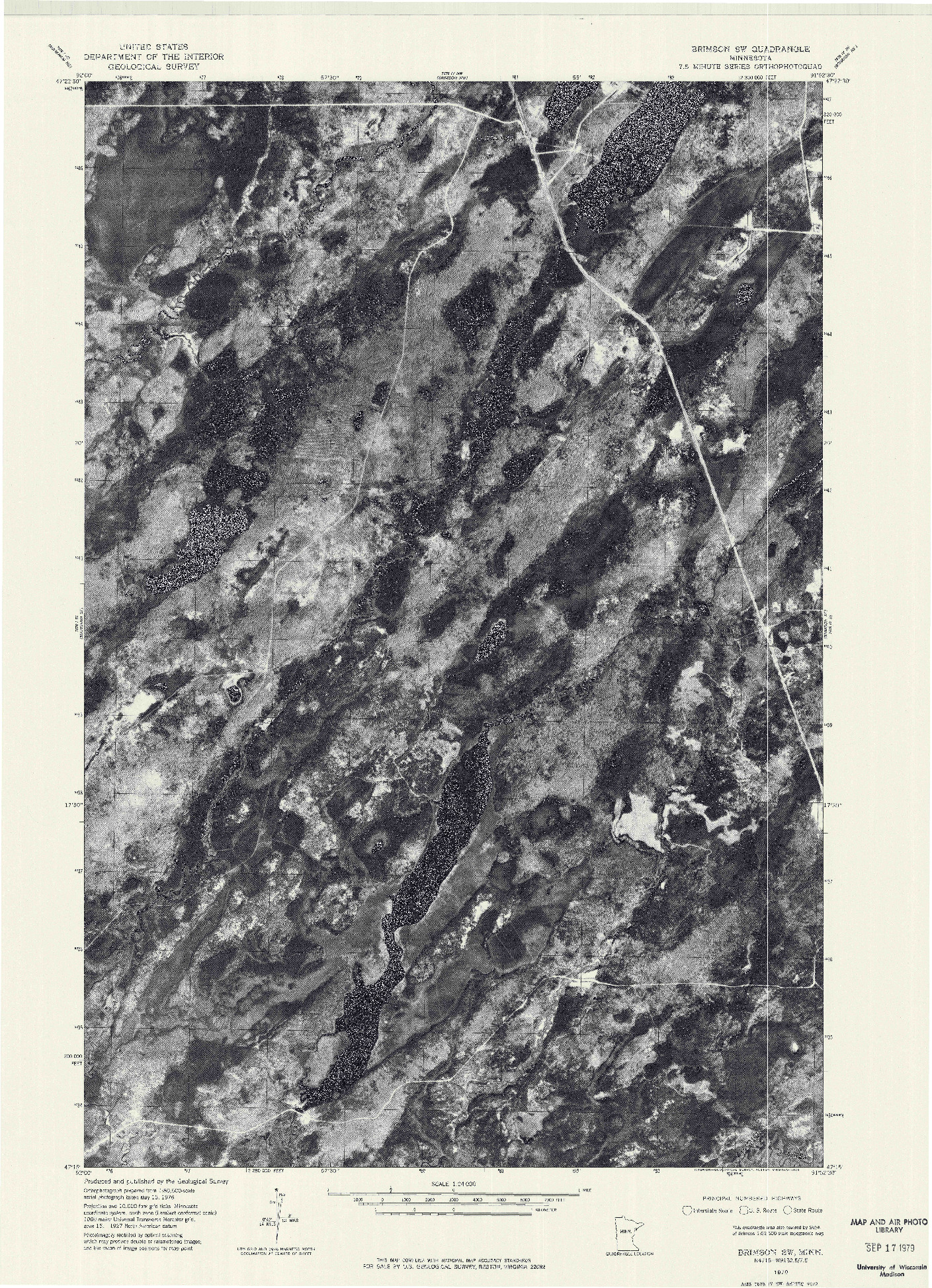 USGS 1:24000-SCALE QUADRANGLE FOR BRIMSON SW, MN 1976