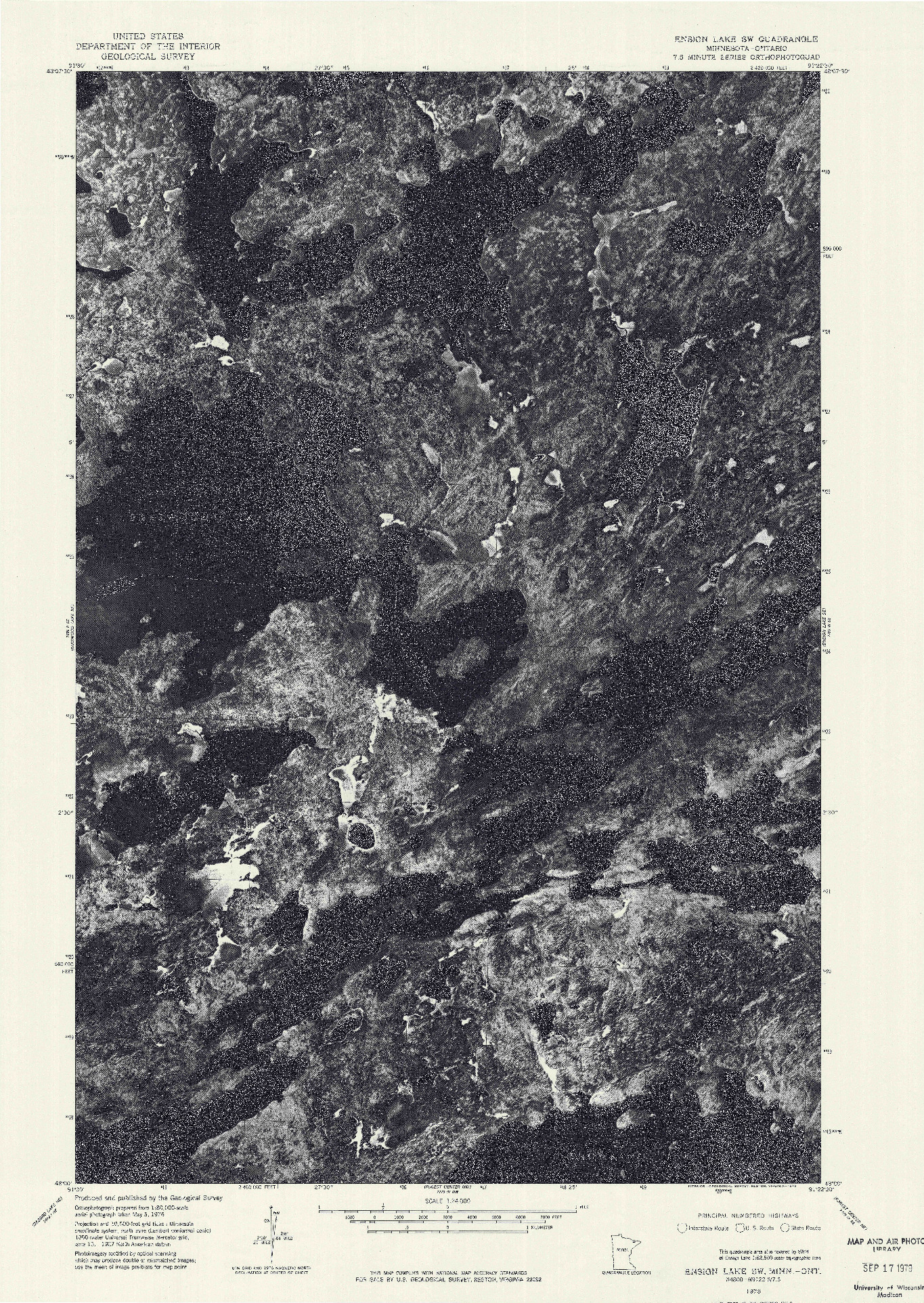 USGS 1:24000-SCALE QUADRANGLE FOR ENSIGN LAKE SW, MN 1976