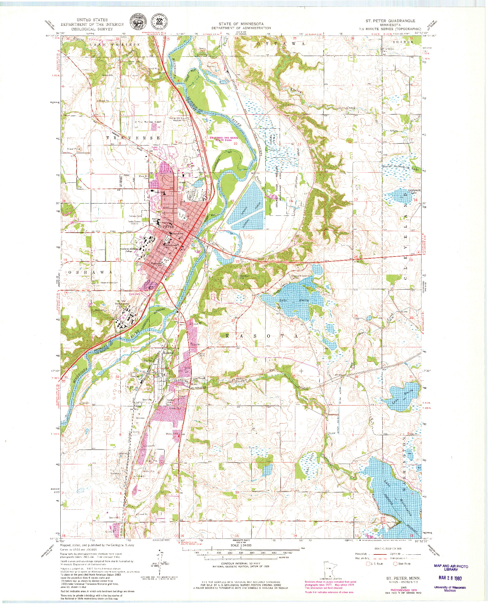 USGS 1:24000-SCALE QUADRANGLE FOR ST. PETER, MN 1965