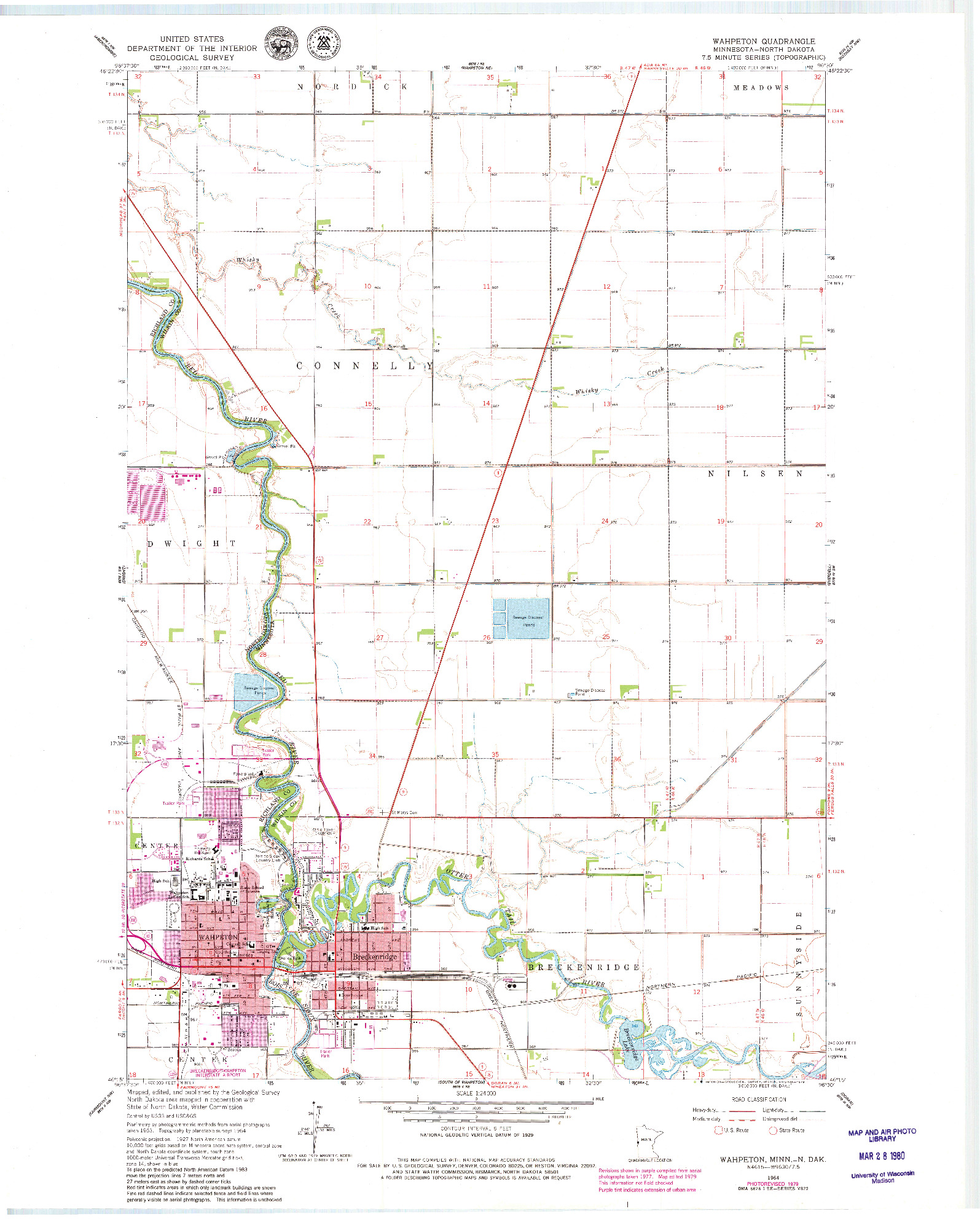 USGS 1:24000-SCALE QUADRANGLE FOR WAHPETON, MN 1964