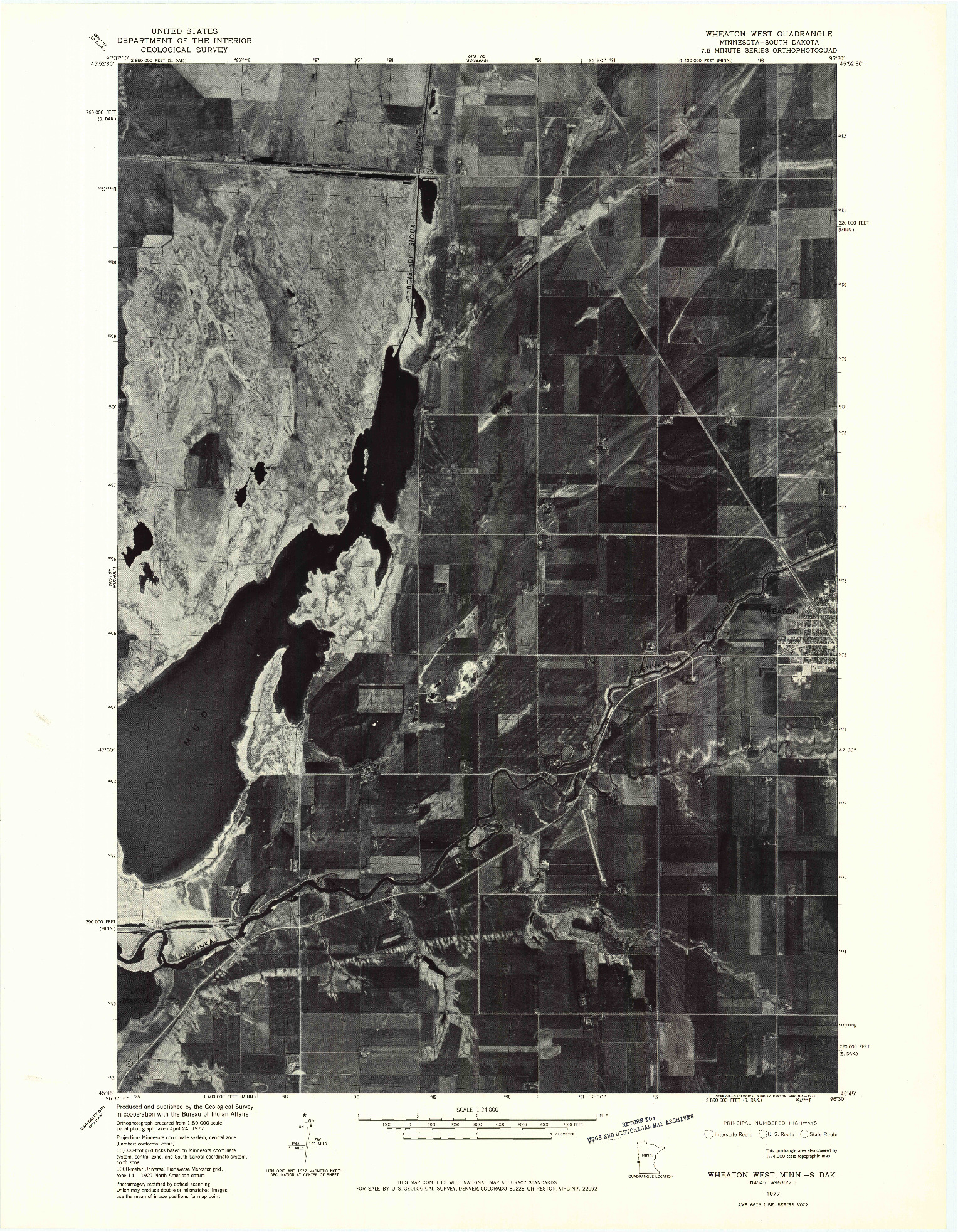 USGS 1:24000-SCALE QUADRANGLE FOR WHEATON WEST, MN 1977