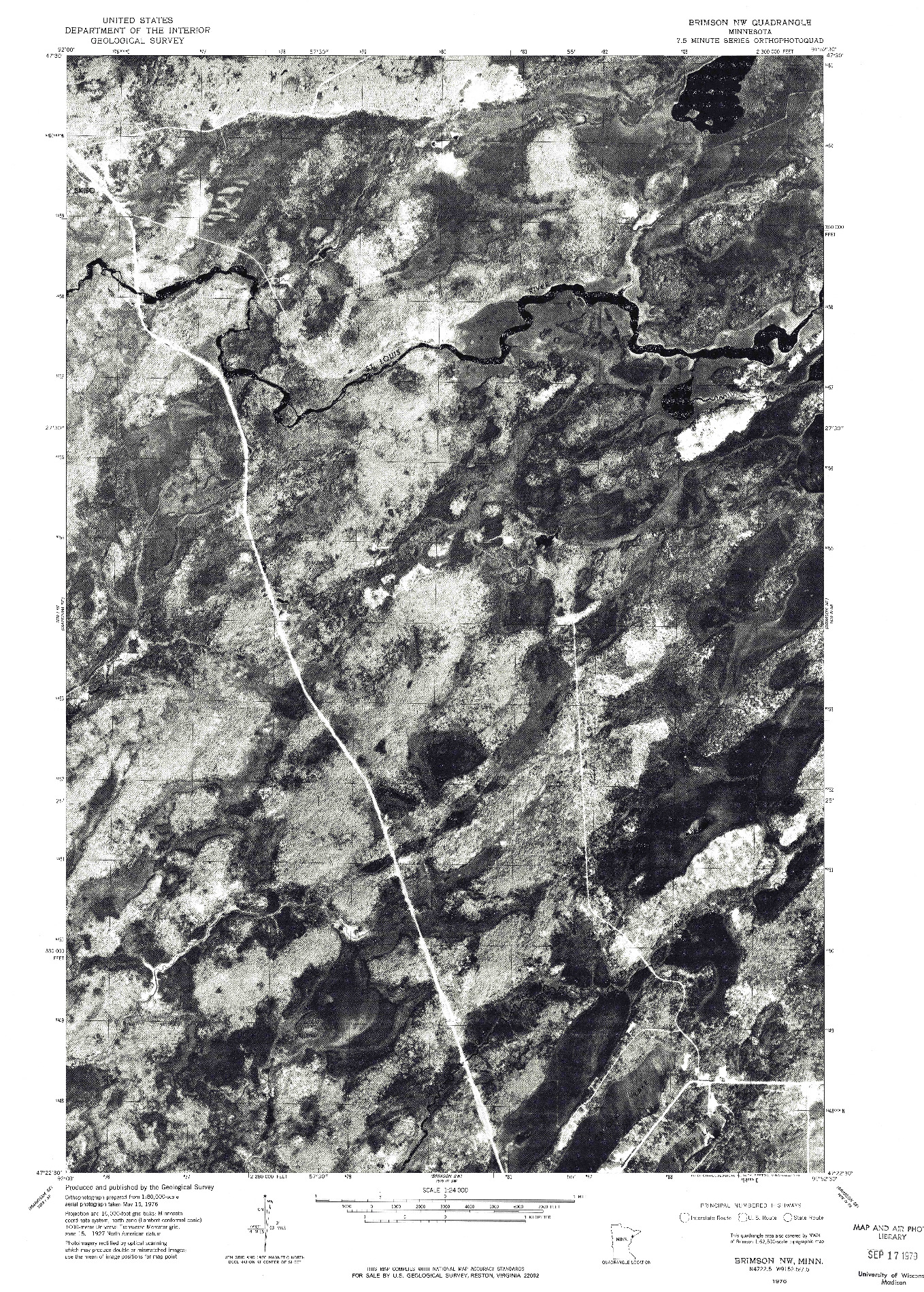 USGS 1:24000-SCALE QUADRANGLE FOR BRIMSON NW, MN 1976