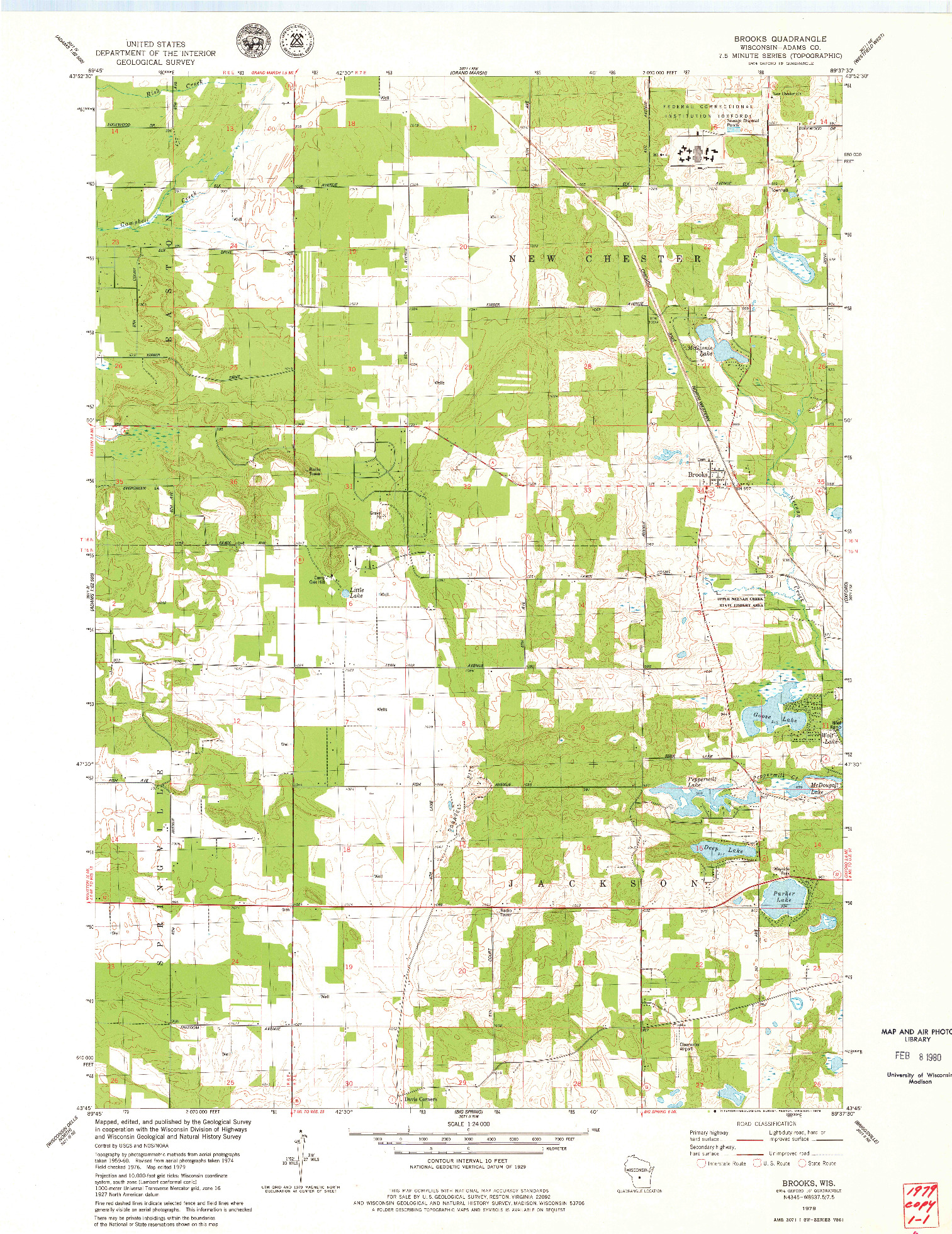 USGS 1:24000-SCALE QUADRANGLE FOR BROOKS, WI 1979