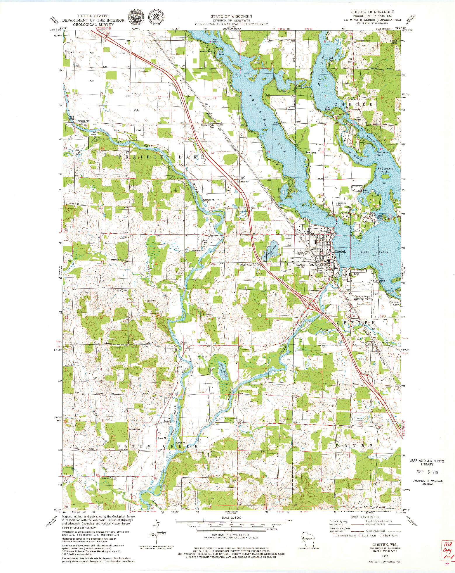 USGS 1:24000-SCALE QUADRANGLE FOR CHETEK, WI 1978