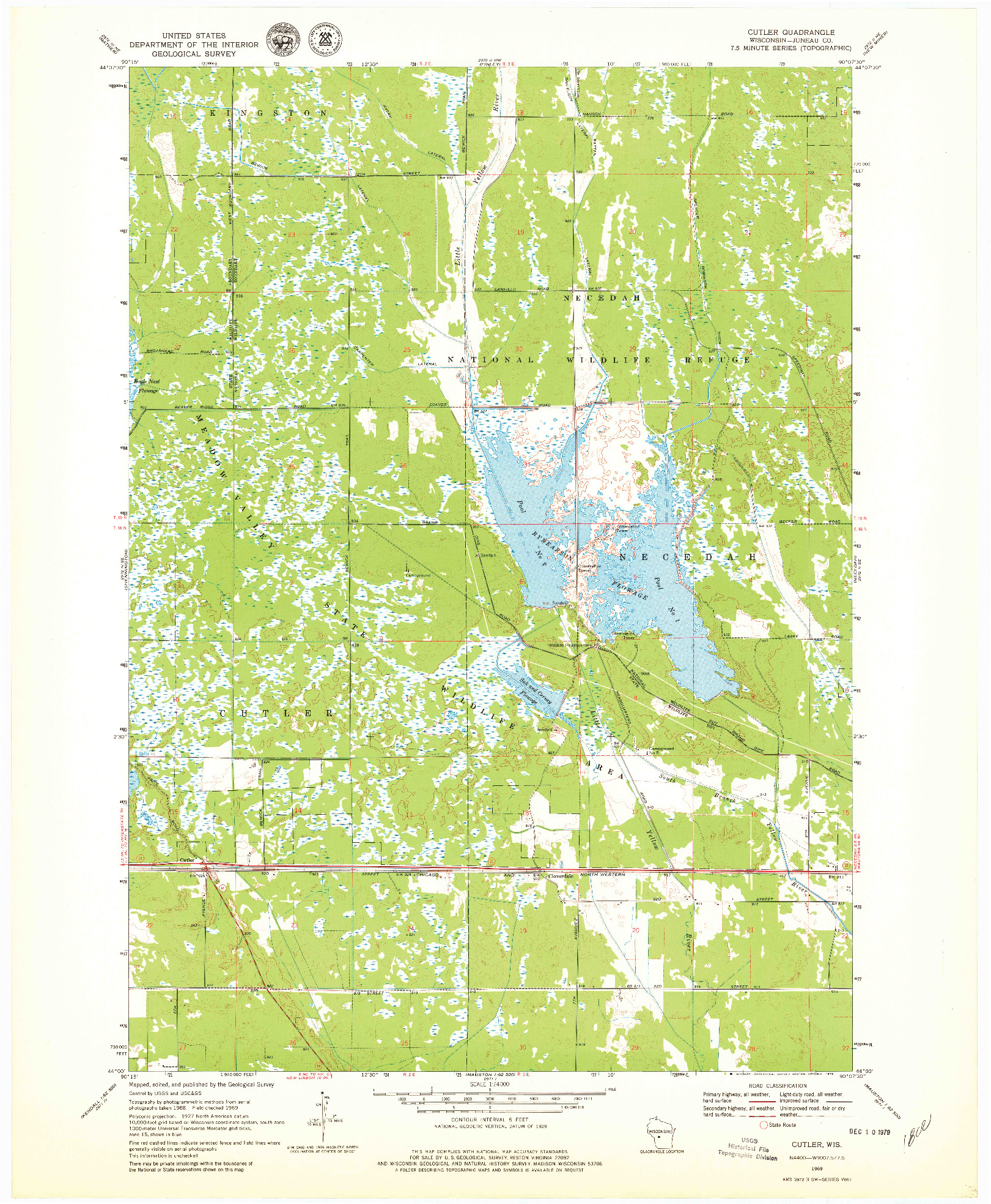 USGS 1:24000-SCALE QUADRANGLE FOR CUTLER, WI 1969