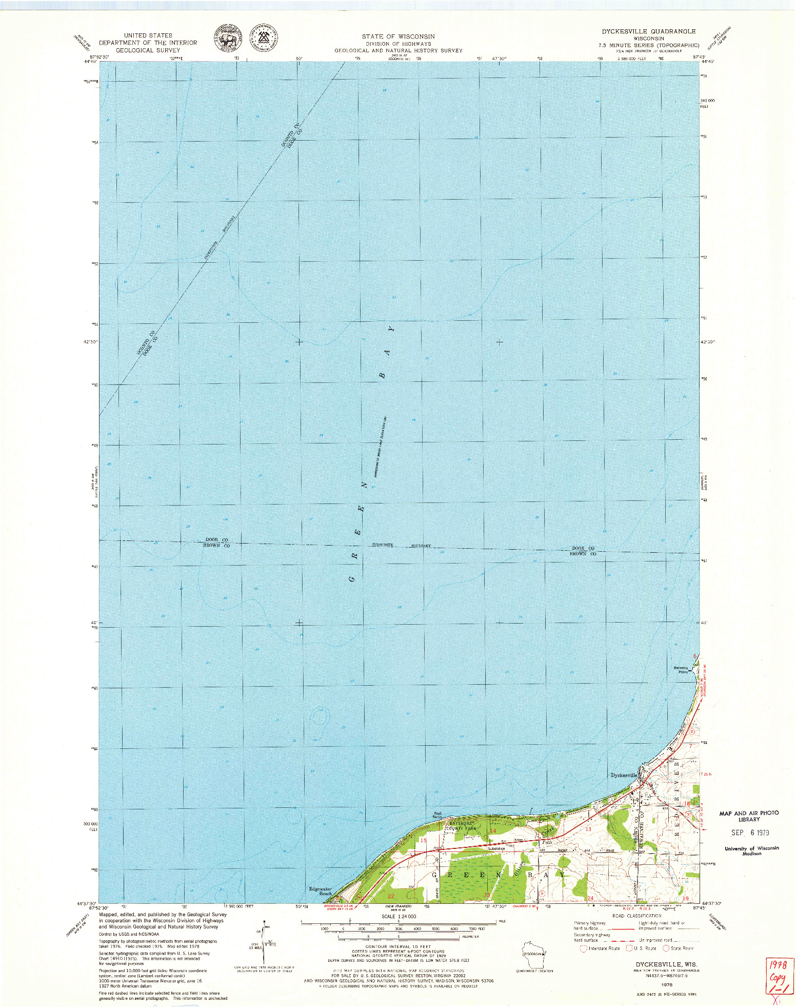 USGS 1:24000-SCALE QUADRANGLE FOR DYCKESVILLE, WI 1978