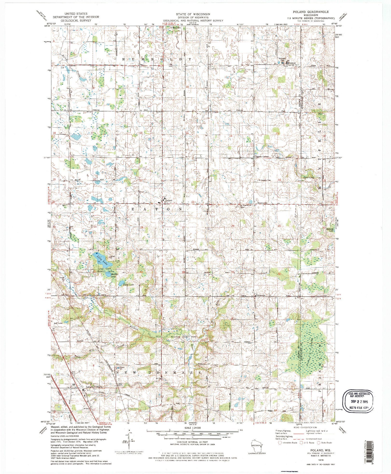 USGS 1:24000-SCALE QUADRANGLE FOR POLAND, WI 1978