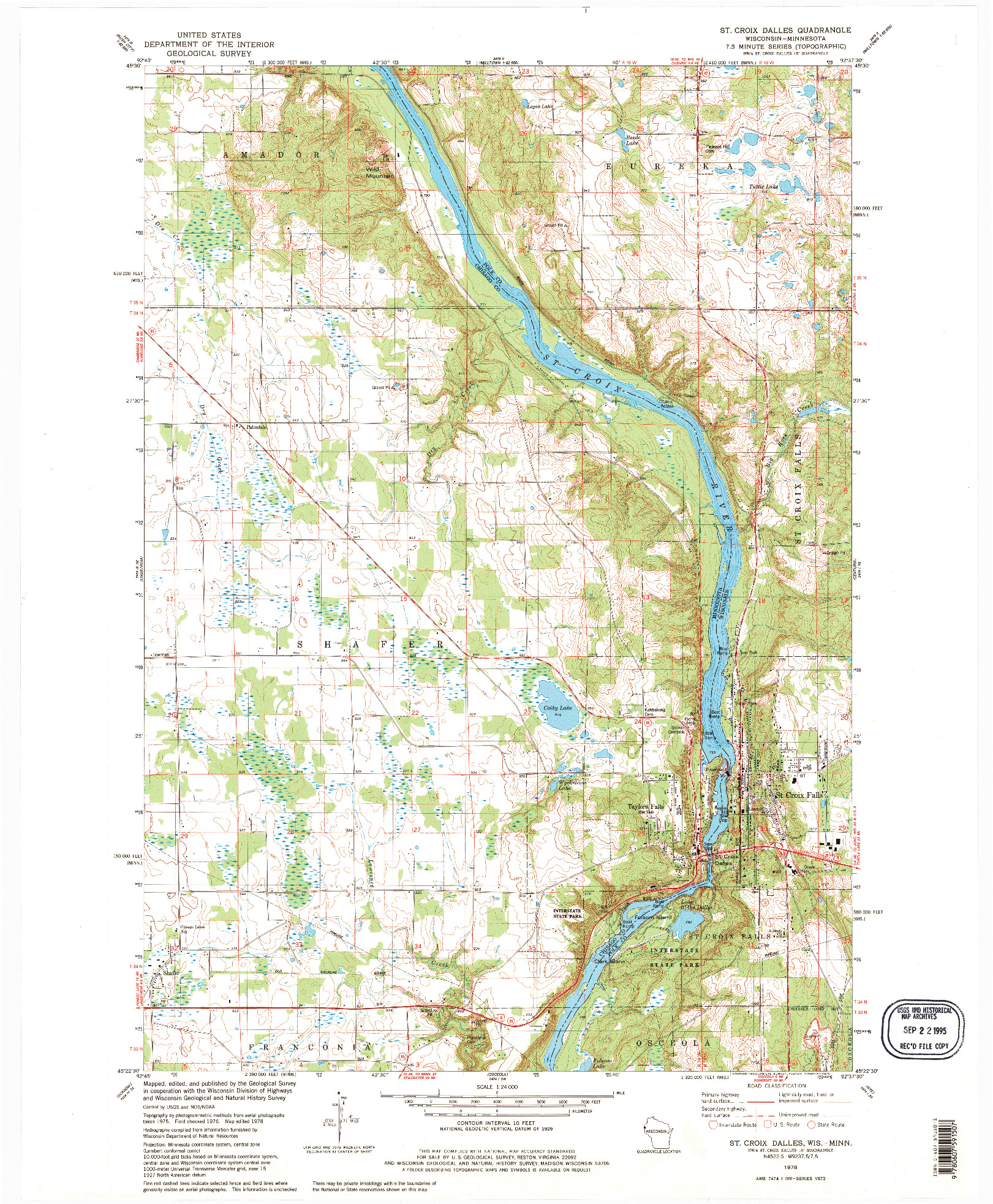 USGS 1:24000-SCALE QUADRANGLE FOR ST. CROIX DALLES, WI 1978