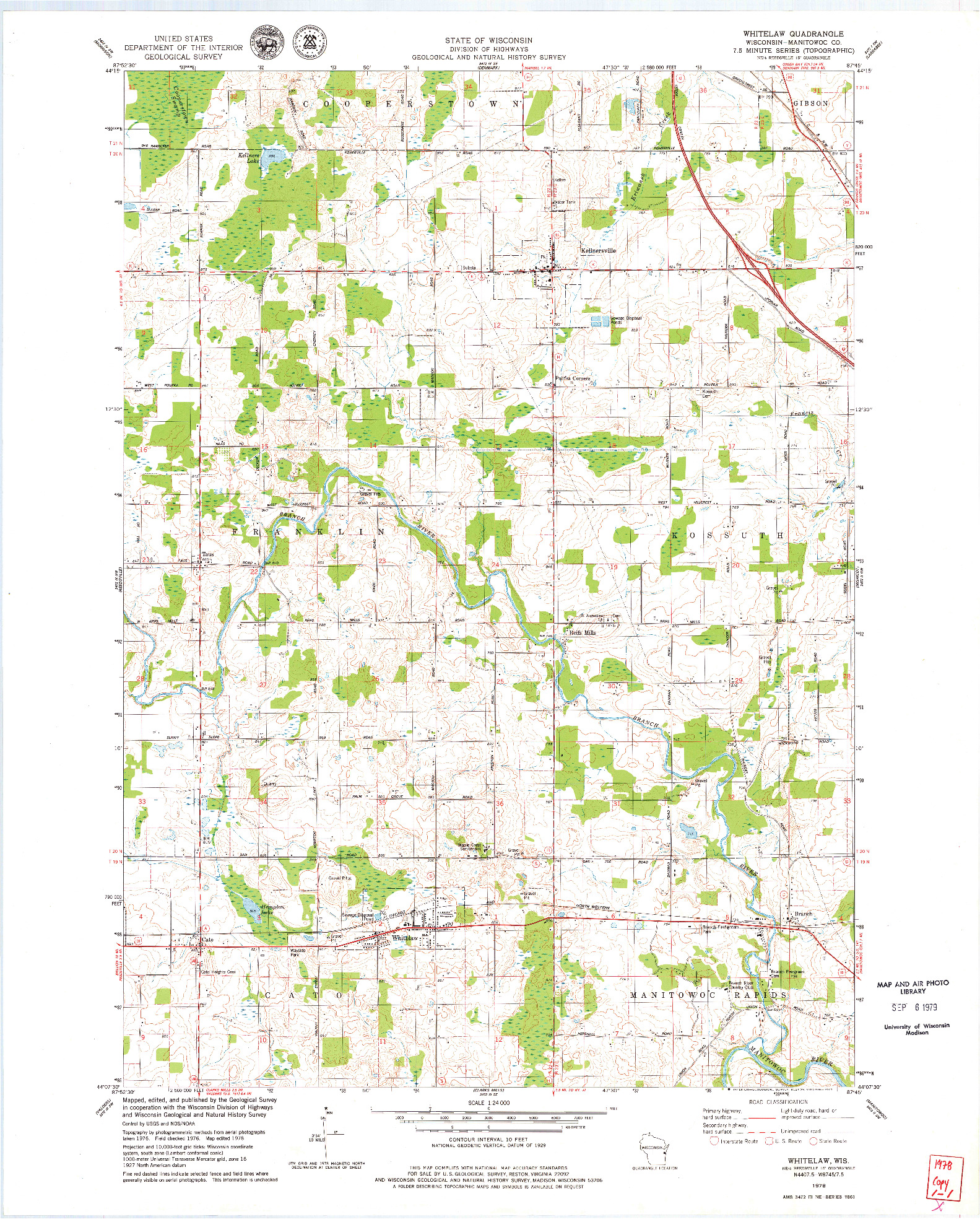 USGS 1:24000-SCALE QUADRANGLE FOR WHITELAW, WI 1978