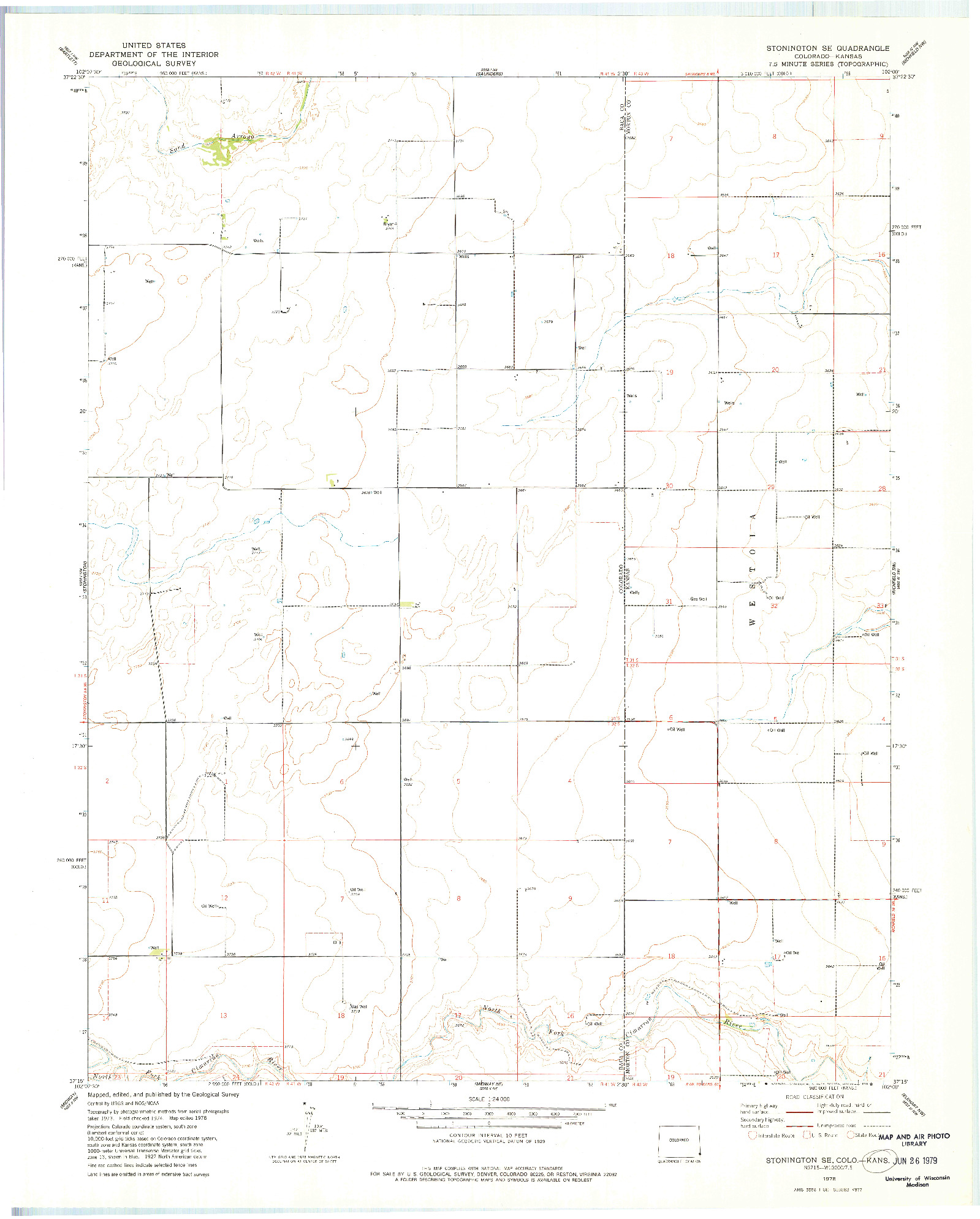 USGS 1:24000-SCALE QUADRANGLE FOR STONINGTON SE, CO 1978