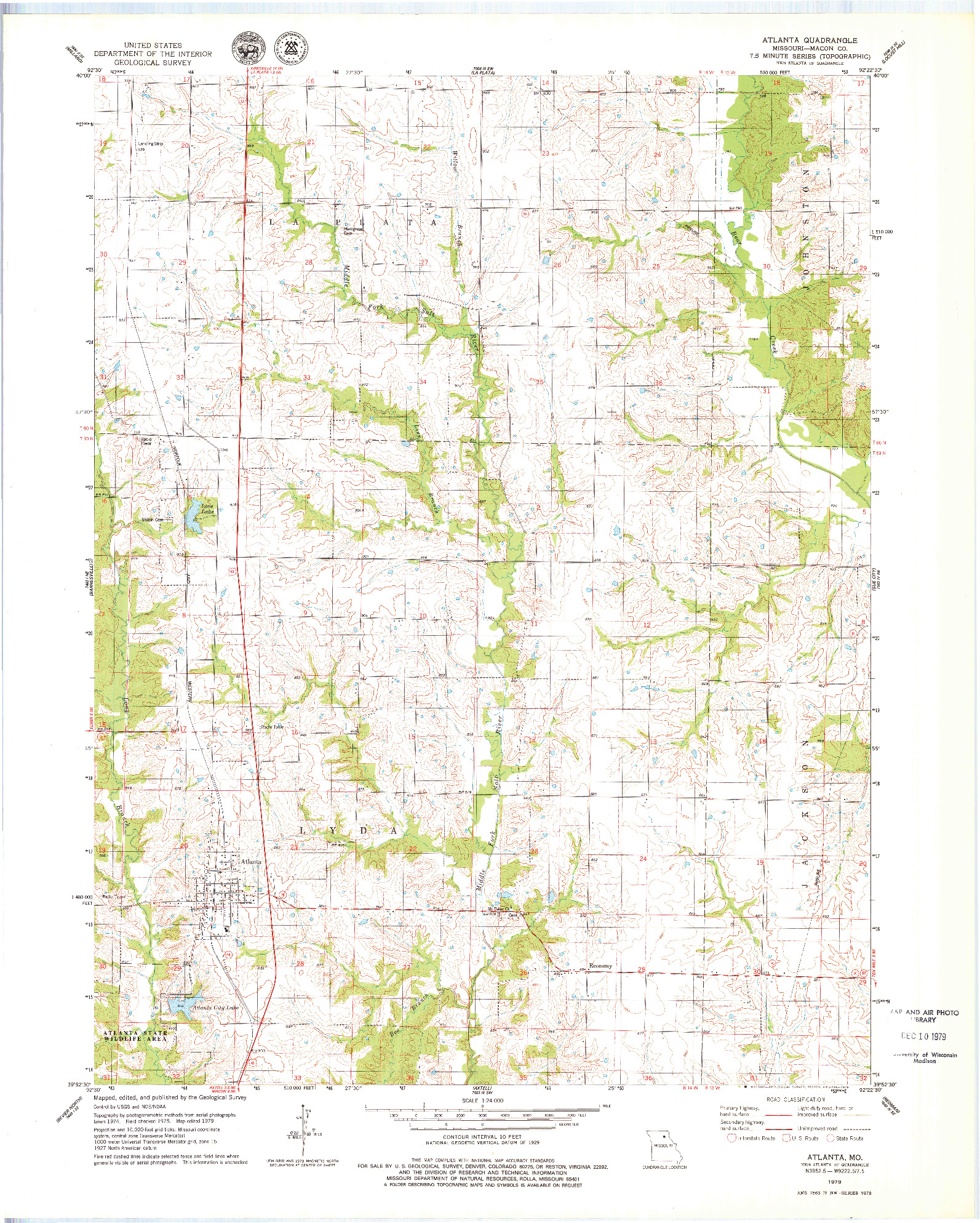 USGS 1:24000-SCALE QUADRANGLE FOR ATLANTA, MO 1979