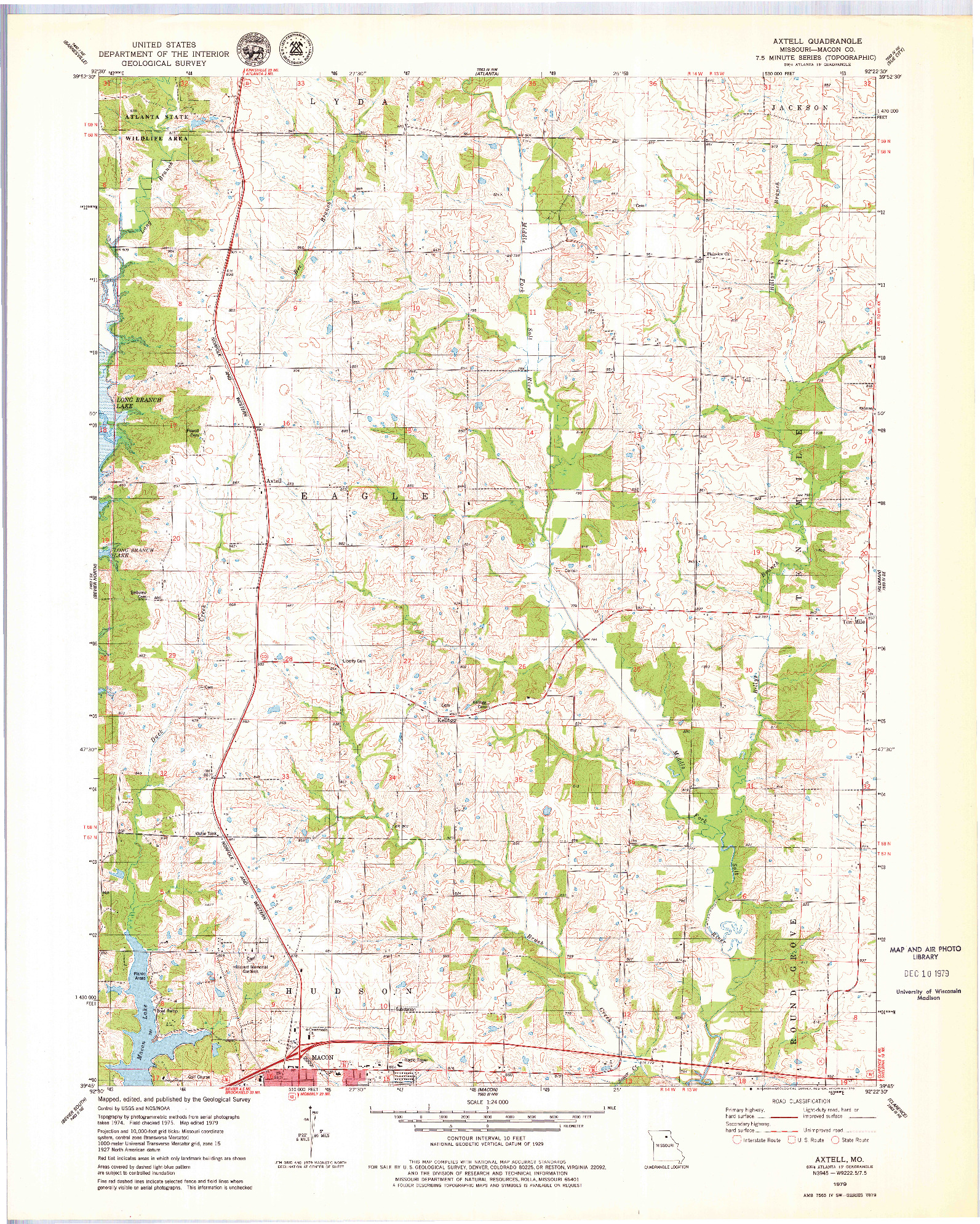 USGS 1:24000-SCALE QUADRANGLE FOR AXTELL, MO 1979